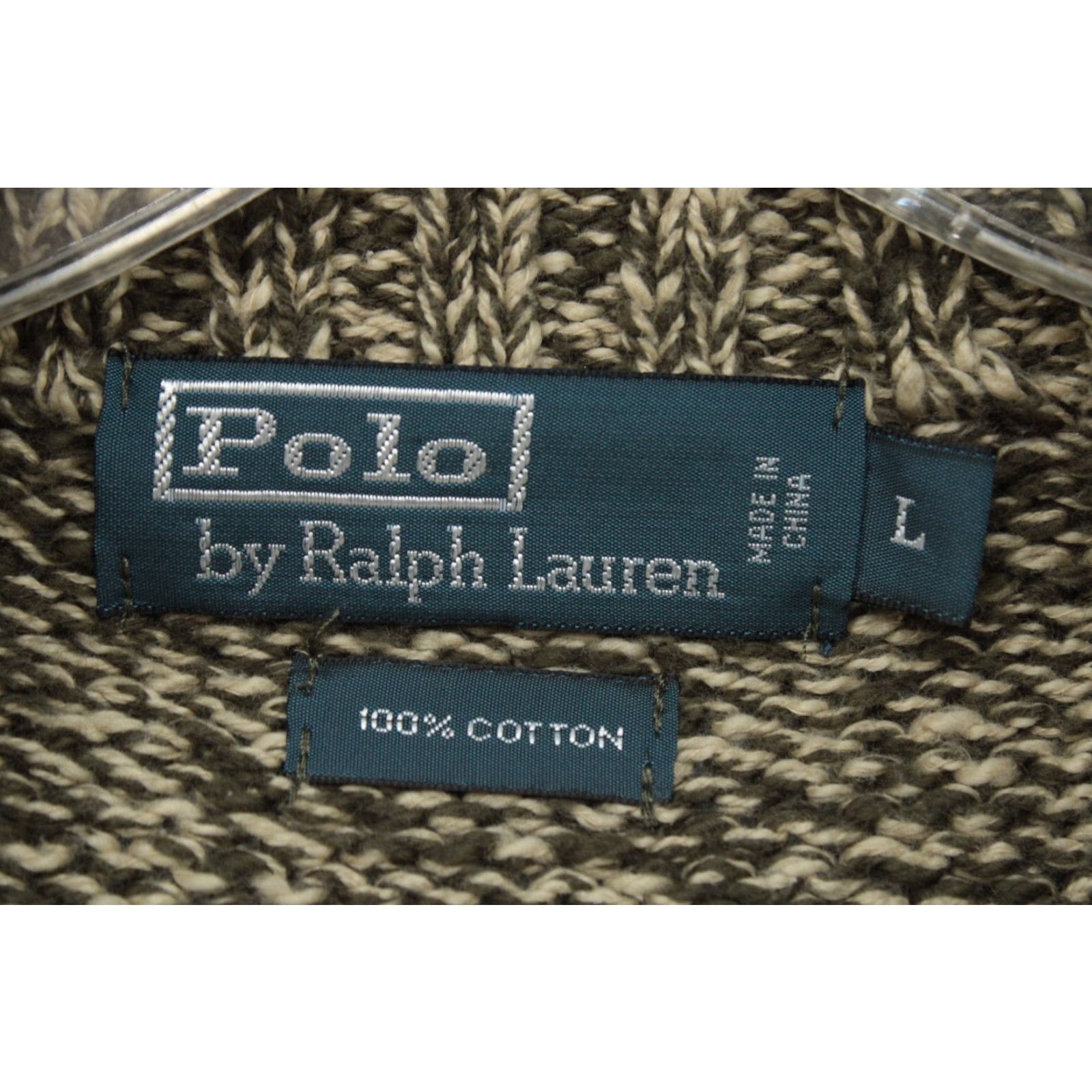 Polo Ralph Lauren VINTAGE Polo Ralph Lauren Sweater Shirt Men L Green Cowl Neck Loose Knit Cabincore Cozy 90s USA Preppy Size US L / EU 52-54 / 3 - 6 Thumbnail