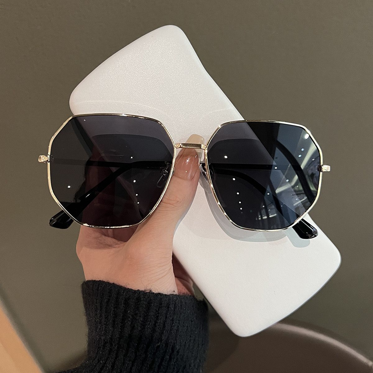 VIBE Hip-hop Street ins style custom avant-garde sunglasses Size ONE SIZE - 1 Thumbnail