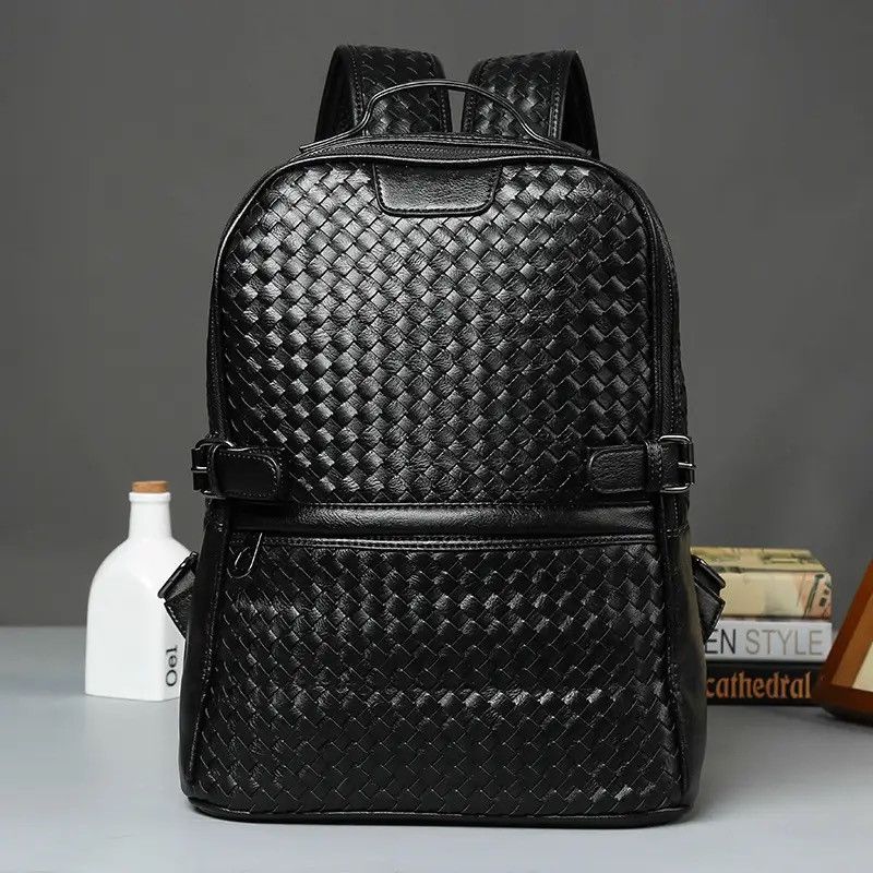 Other Black retro faux leather weave backpack bag Size ONE SIZE - 2 Thumbnail