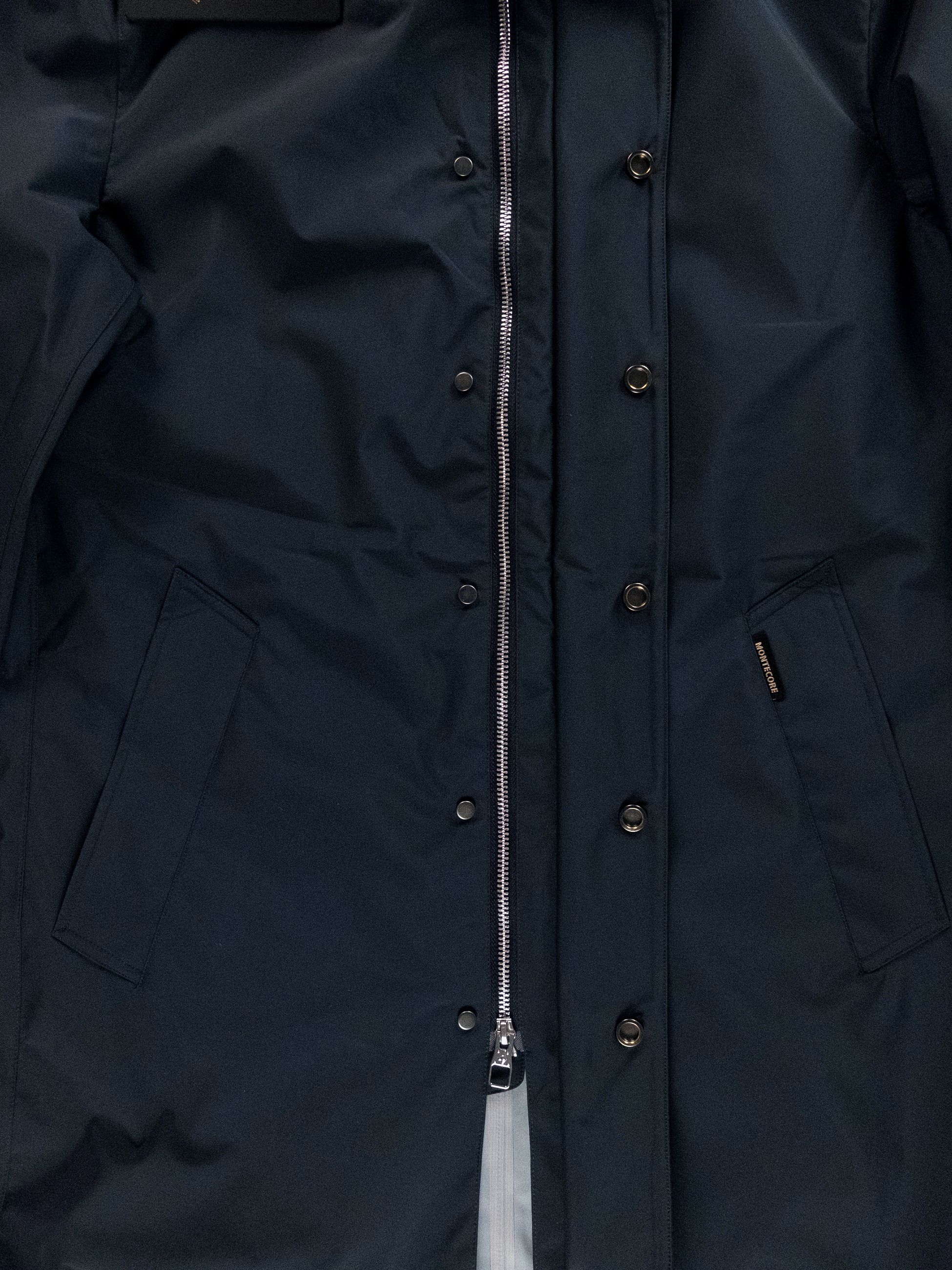 Montecore MONTECORE Italy dark blue hooded nylon coat jacket Large Size US L / EU 52-54 / 3 - 8 Thumbnail
