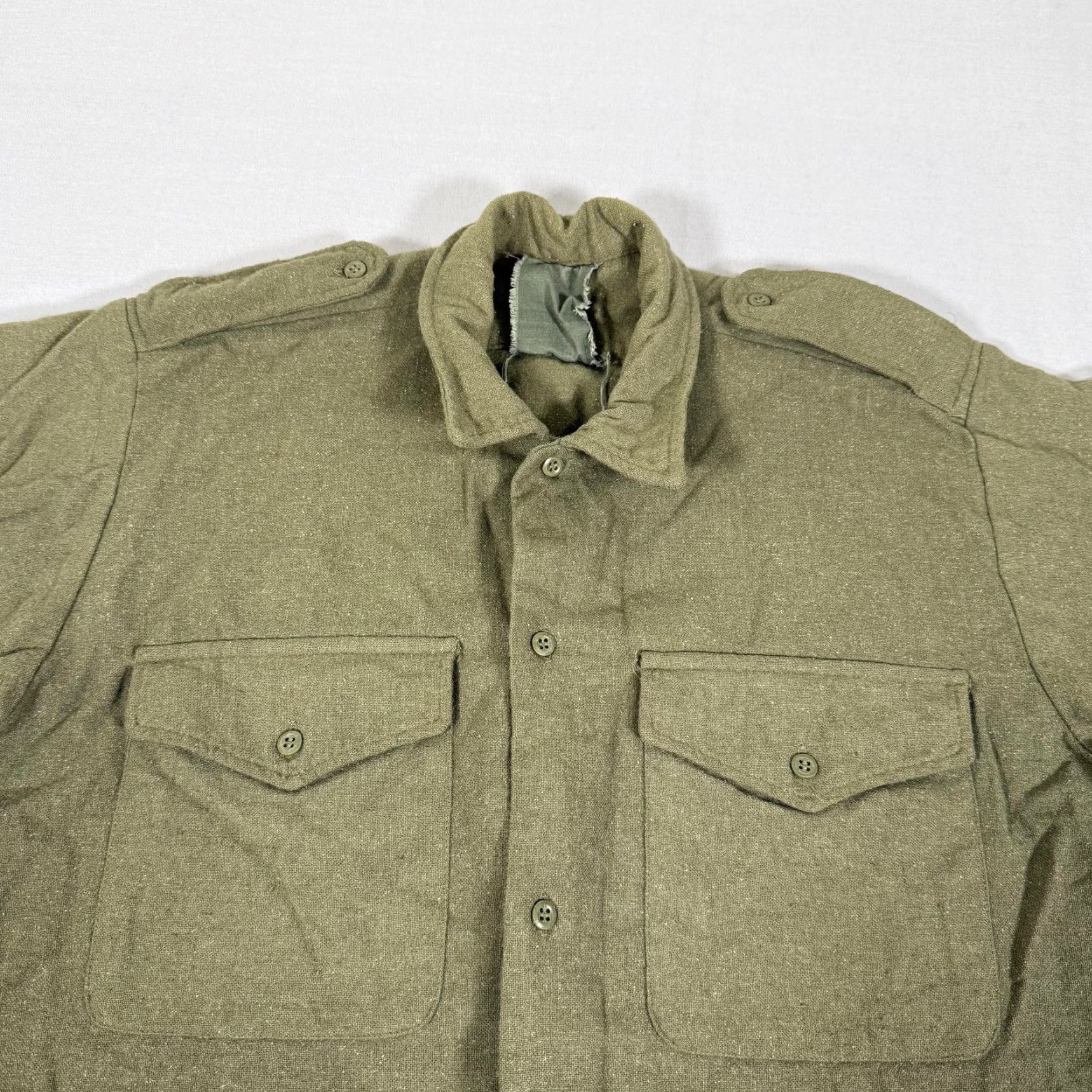 Vintage VINTAGE Military Shirt Mens XL Green Wool British Army Combat Field Coat Size US XL / EU 56 / 4 - 2 Thumbnail