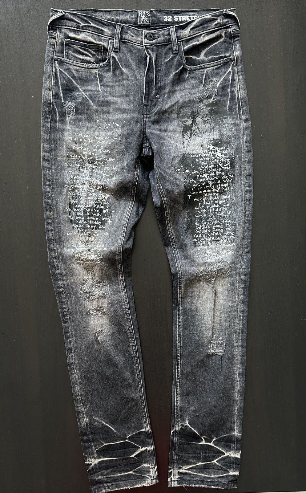 Prps PRPS “SOUL / Marvin Gaye Inspired” Distressed– Black W32 Size US 32 / EU 48 - 1 Thumbnail