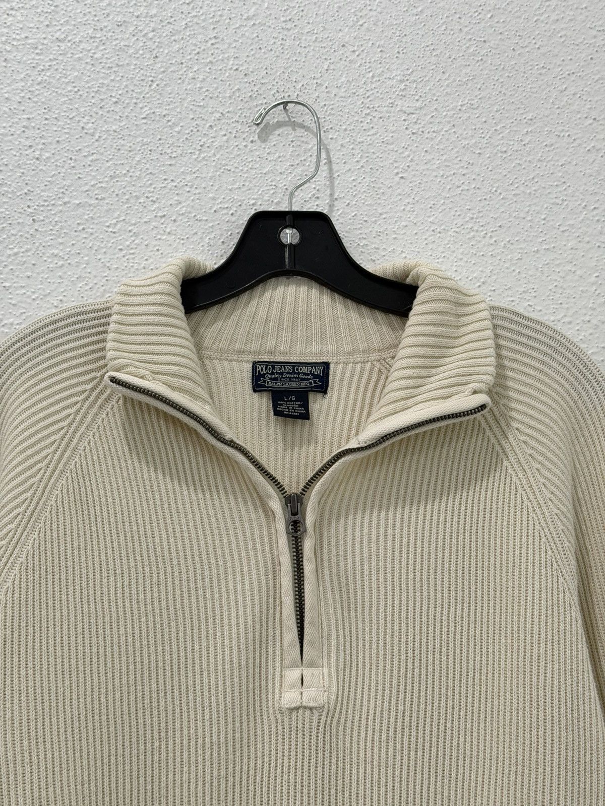 Polo Ralph Lauren Polo Jeans Co. Ralph Lauren MFG Cream Standard Issue Ribbed Size US L / EU 52-54 / 3 - 2 Thumbnail