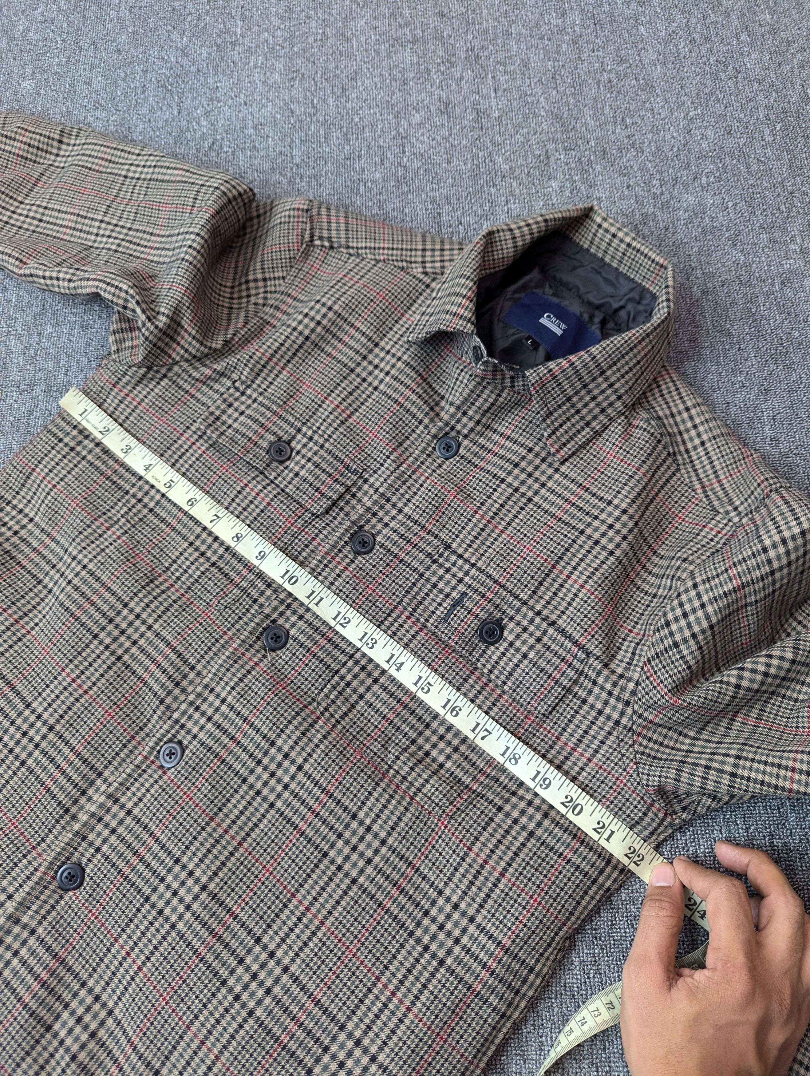 Japanese Brand Crew Checkered Quilted Overshirt Button Ups Jacket Size US L / EU 52-54 / 3 - 13 Thumbnail