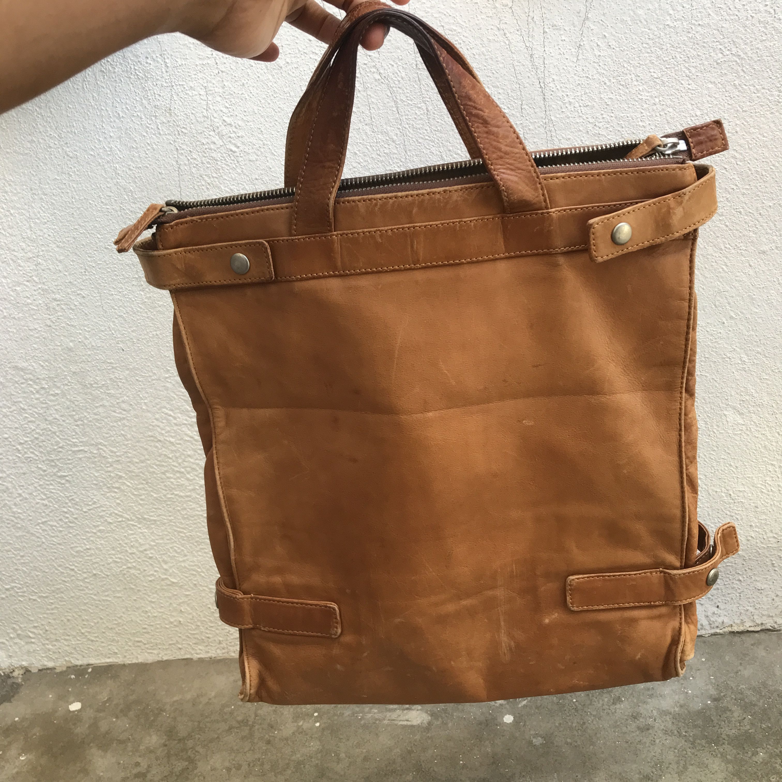 Japanese Brand × Leather unbrand Leather Handcarry bag Size ONE SIZE - 1 Thumbnail
