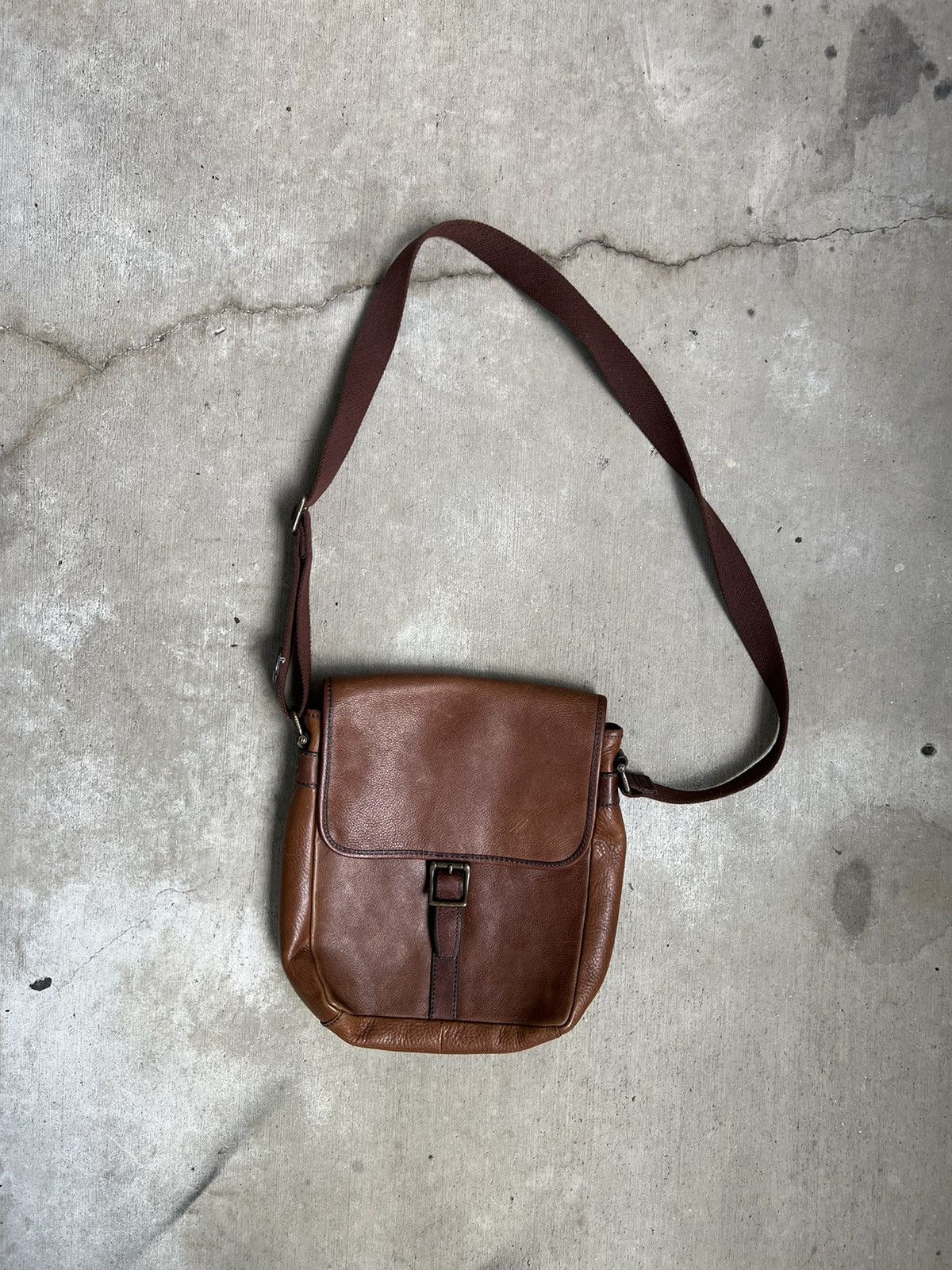 Vintage Vintage Leather Fossil Side Bag | Grailed