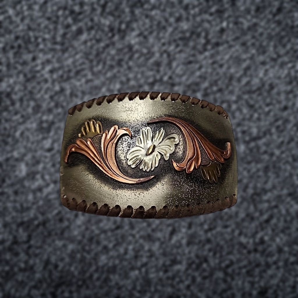 VINTAGE Augus Silversmiths Western Belt Buckle Unisex Adult Multi-Color Cowboy & Western 60s 70s 80s 90s Accessories