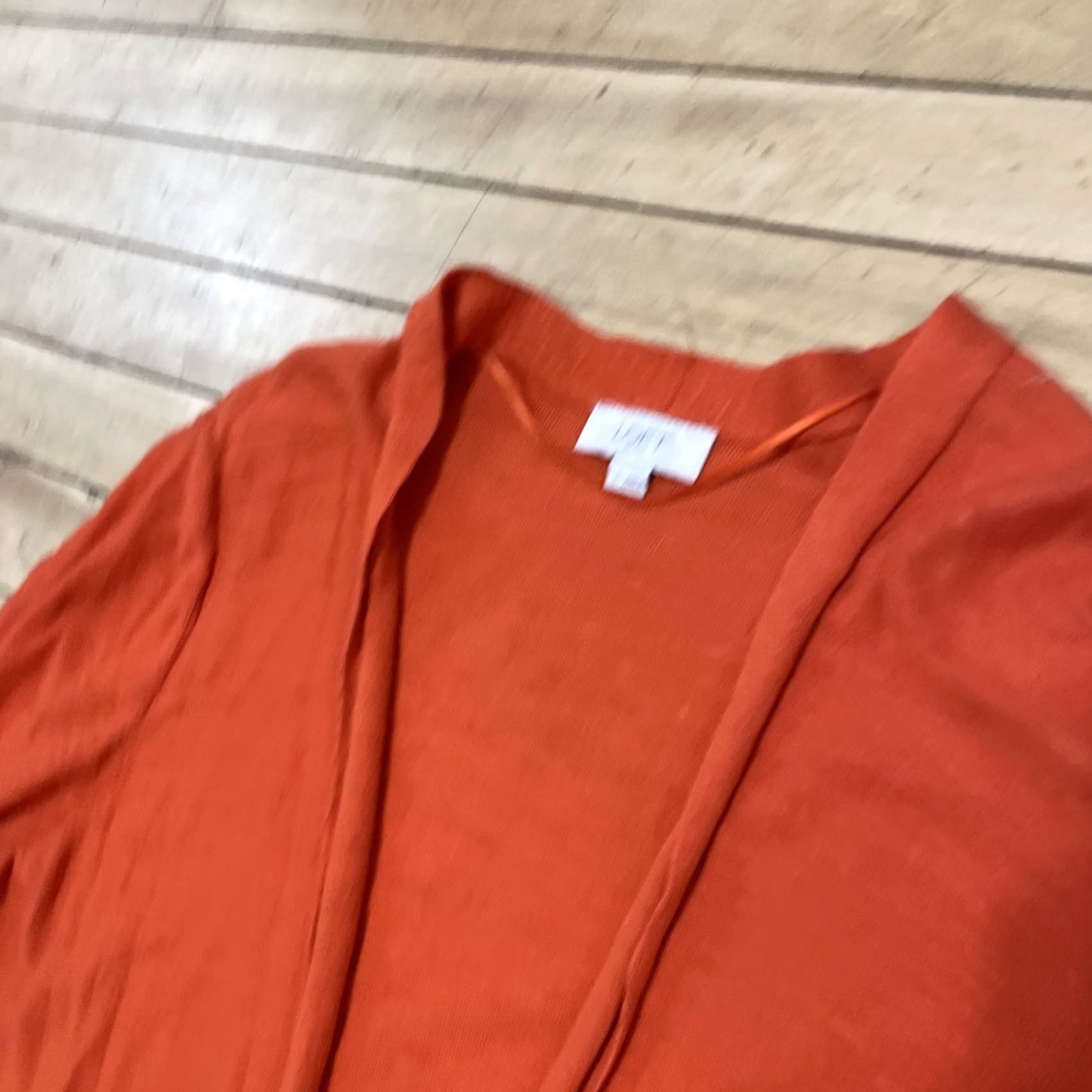 Loft VINTAGE LOFT Cardigan Shirt Women L Orange Knit Open Currency Money Theme 90s Mens Womens Size L / US 10 / IT 46 - 6 Thumbnail