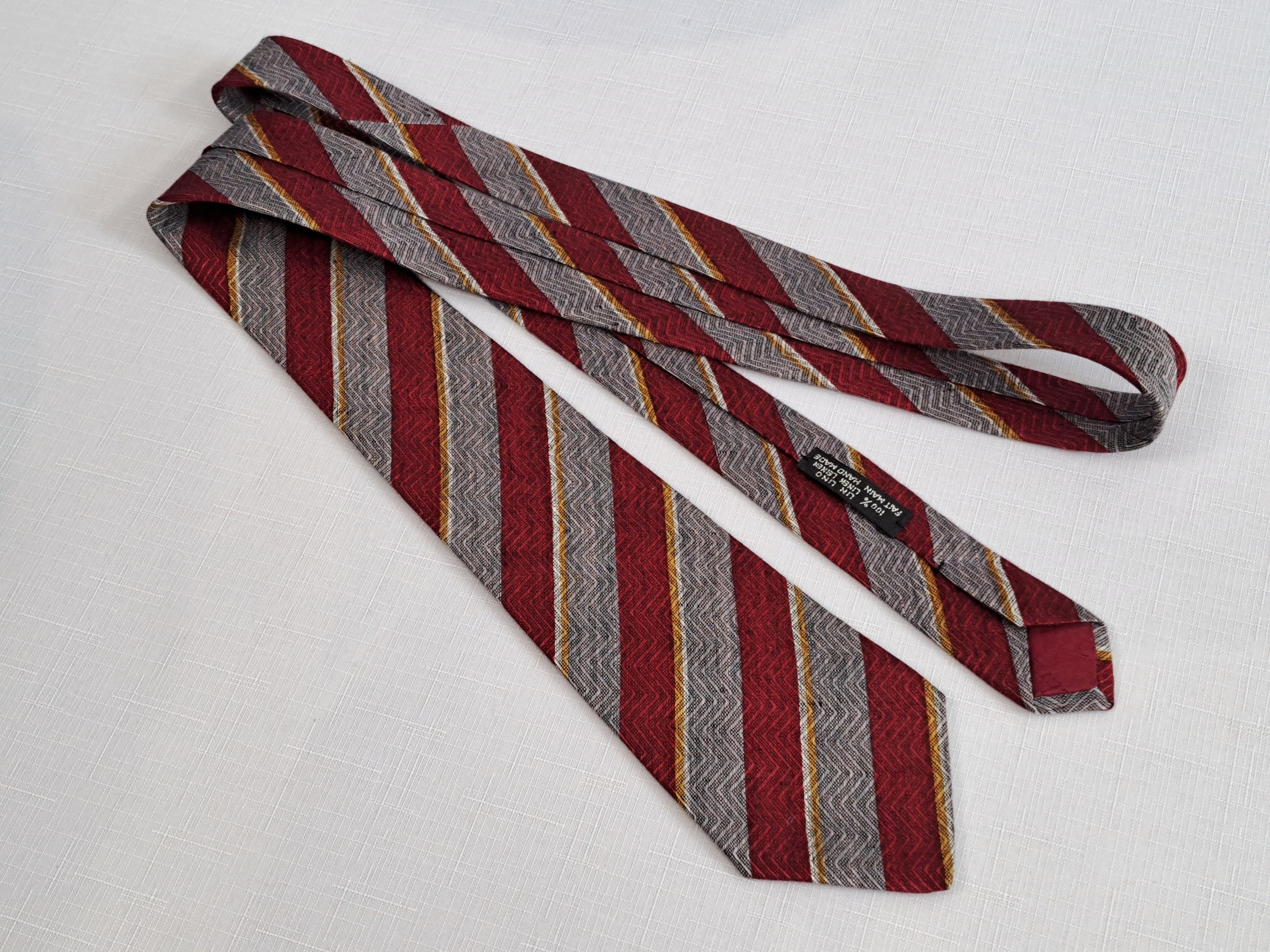 Dior × Vintage Vintage Christian Dior striped linen tie. Size ONE SIZE - 3 Thumbnail