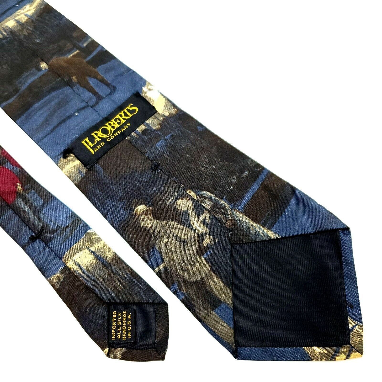 Vintage JL Roberts Silk Tie Golf Novelty Print Blue Size ONE SIZE - 6 Thumbnail
