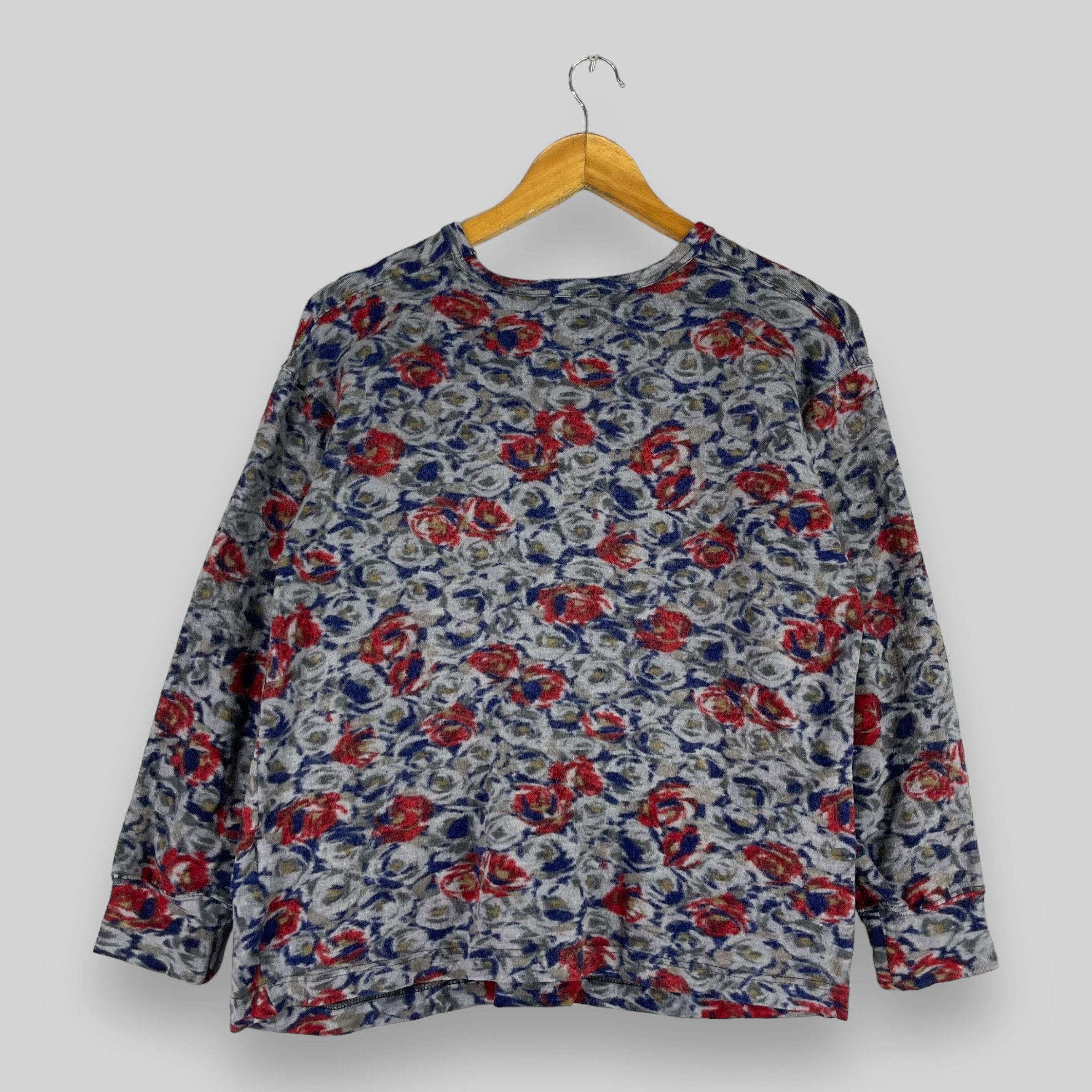 Comme des Garcons × Comme des Garcons Homme Plus × Vintage COMME DES GARCONS AD1988 Flower Motive Wool Sweater Size S / US 4 / IT 40 - 7 Thumbnail