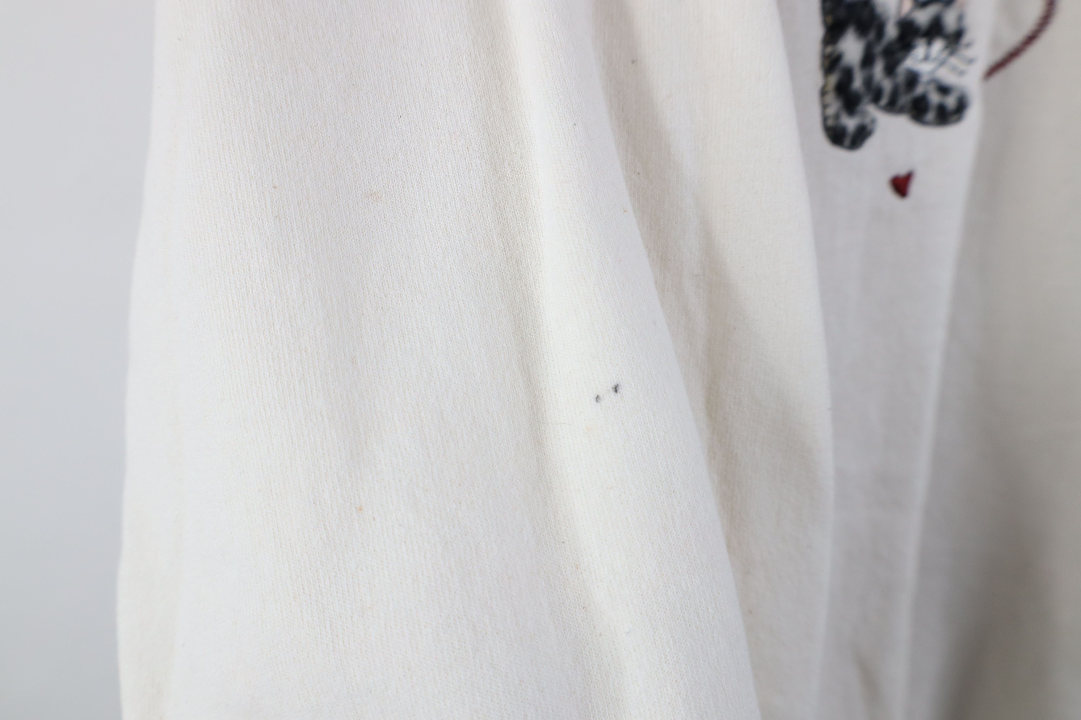 Vintage Vintage 90s Streetwear Cat Kitten Collared Sweatshirt Cream Size L / US 10 / IT 46 - 9 Thumbnail
