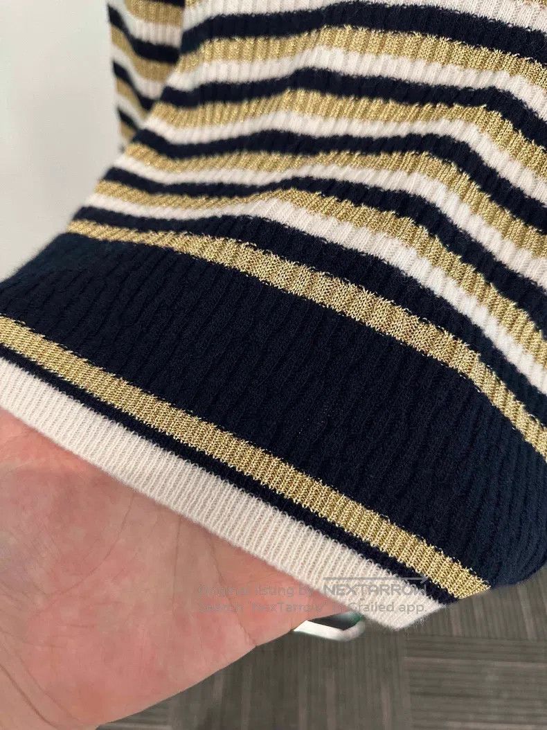 Valentino Valentino Black gold striped knit Size S / US 4 / IT 40 - 3 Thumbnail