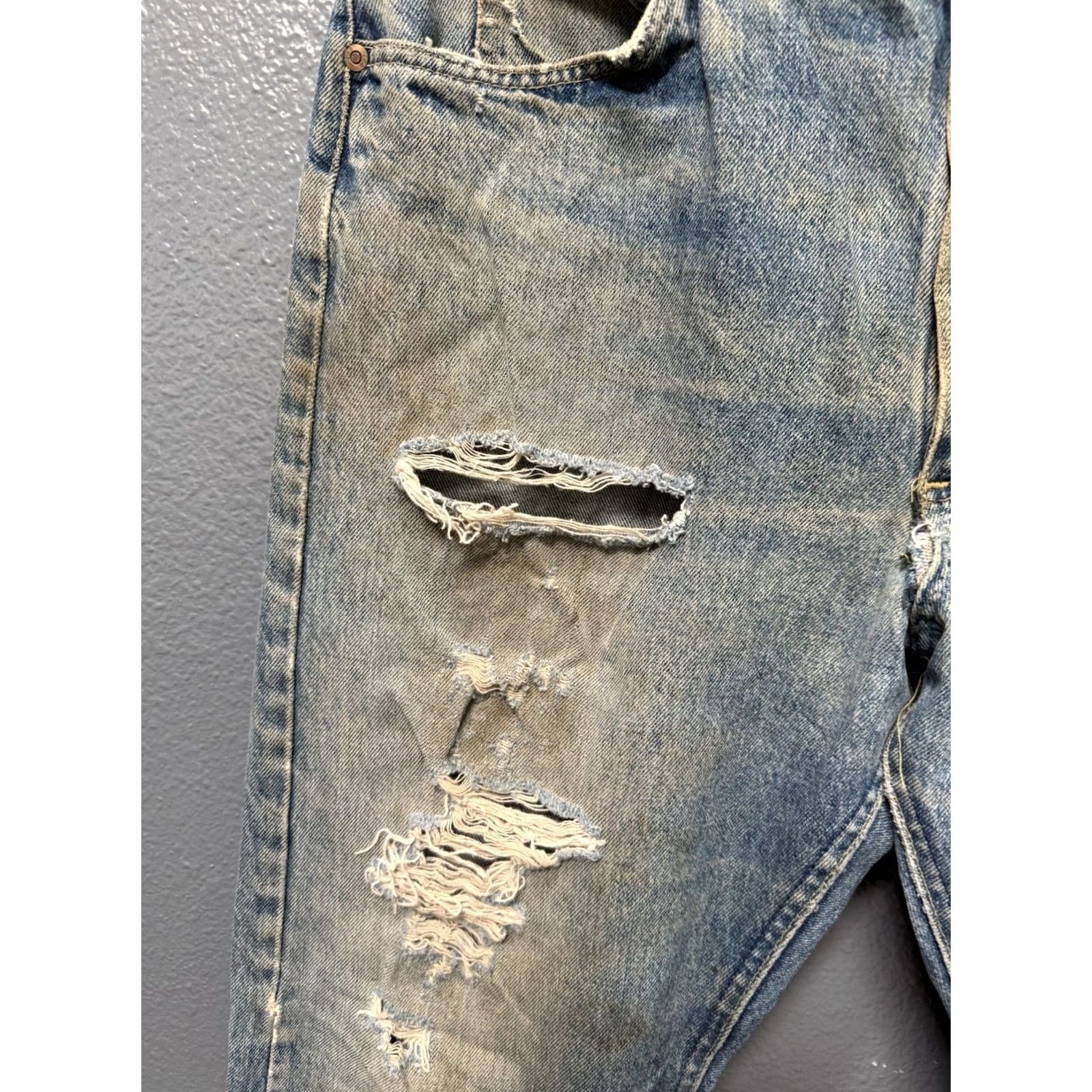 Lee VINTAGE Lee Riders Blue Denim Jeans Shirt? Size US 40 / EU 56 - 7 Thumbnail