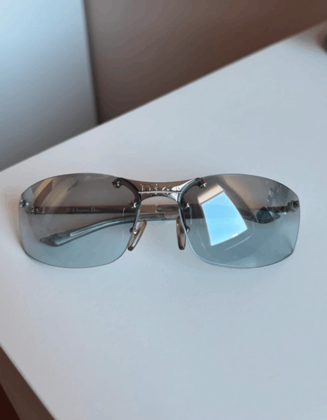 Christian Dior Monsieur DIOR Sunglasses Pop Rectangle Wrap Straps Logo RI945 Size ONE SIZE - 3 Thumbnail