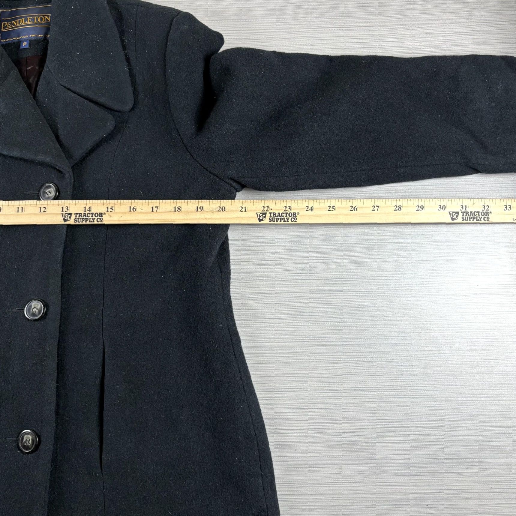 Pendleton VINTAGE Pendleton Coat Womens 8P Black Wool Blend Peacoat Double Breasted Winter Classic Size M / US 6-8 / IT 42-44 - 2 Thumbnail