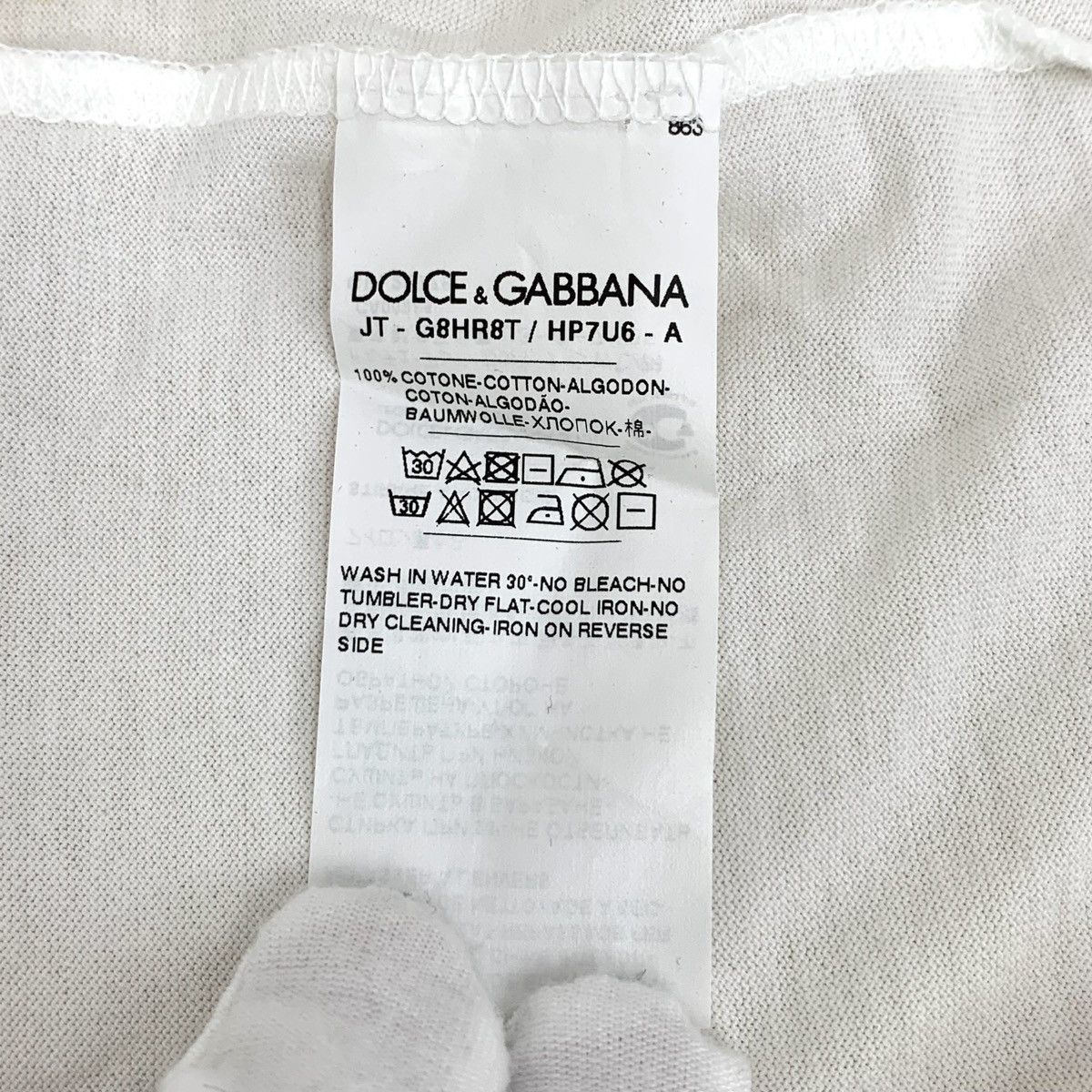 Dolce & Gabbana Dolce & Gabbana White Logo Print Short Sleeve T-Shirt K26WX Size US M / EU 48-50 / 2 - 8 Thumbnail