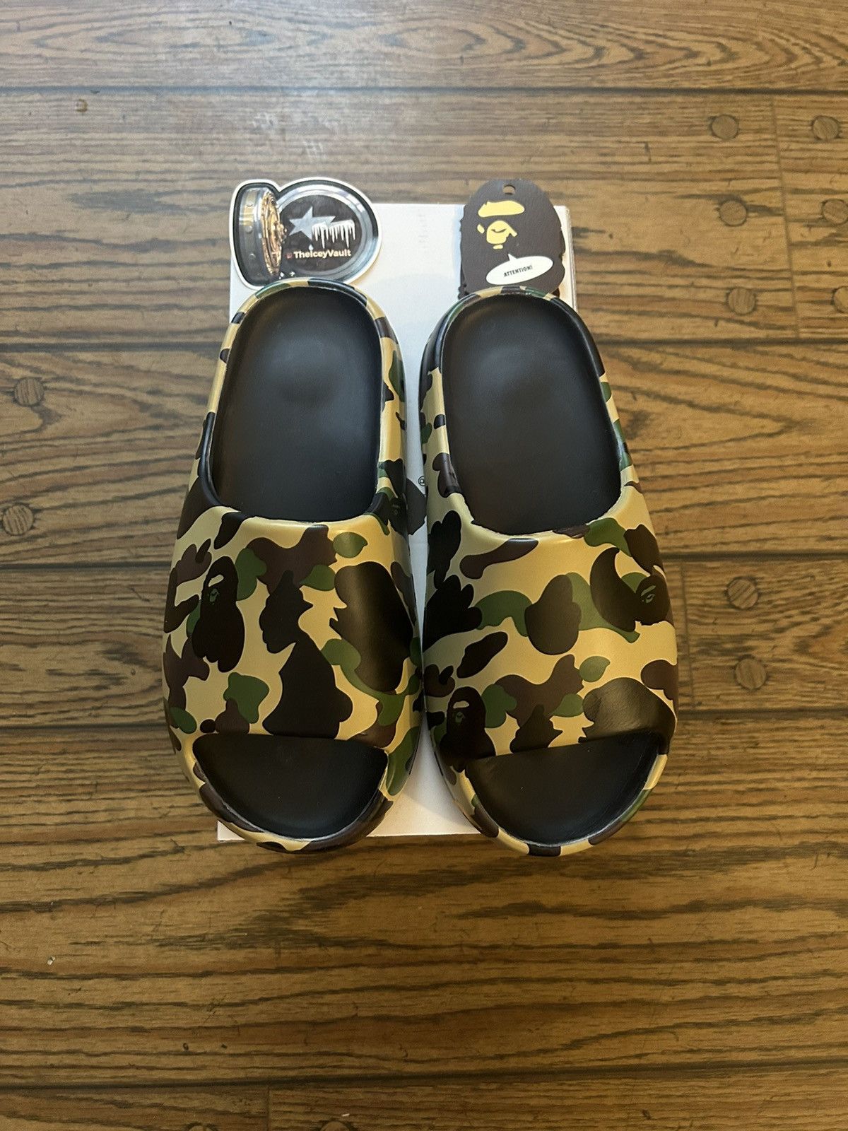 Bape Bape 1st Camo Yellow Camo “Yeezy” Slides | Grailed 