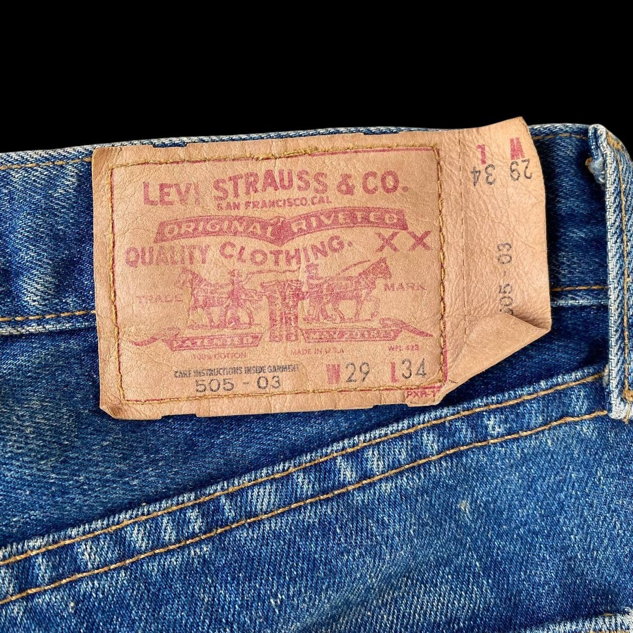 Levi's Vintage Clothing VINTAGE 00S LEVIS 505 BLUE RUSTY WASH W29X30"(J09-04) Size US 29 - 5 Thumbnail