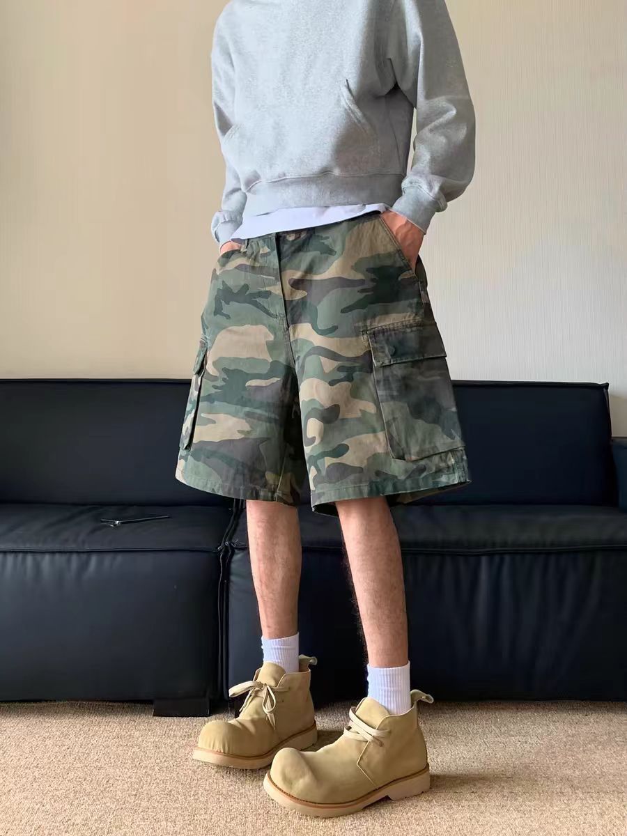 Japanese Brand × Vintage Workwear camouflage vintage washed shorts Size US 34 / EU 50 - 1 Thumbnail