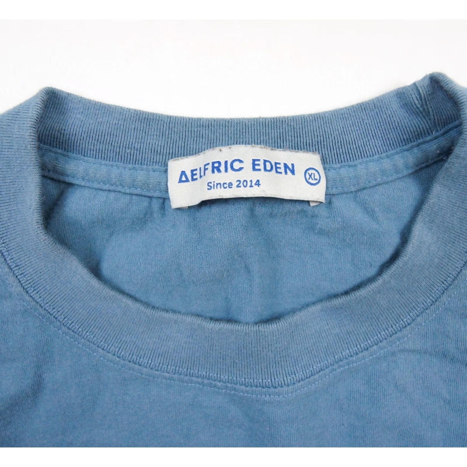 Vintage Aelfrec Eden Men's T-Shirt XL Blue Crewneck Short Sleeve Graphic 90s Logo Cotton Size US XL / EU 56 / 4 - 6 Thumbnail