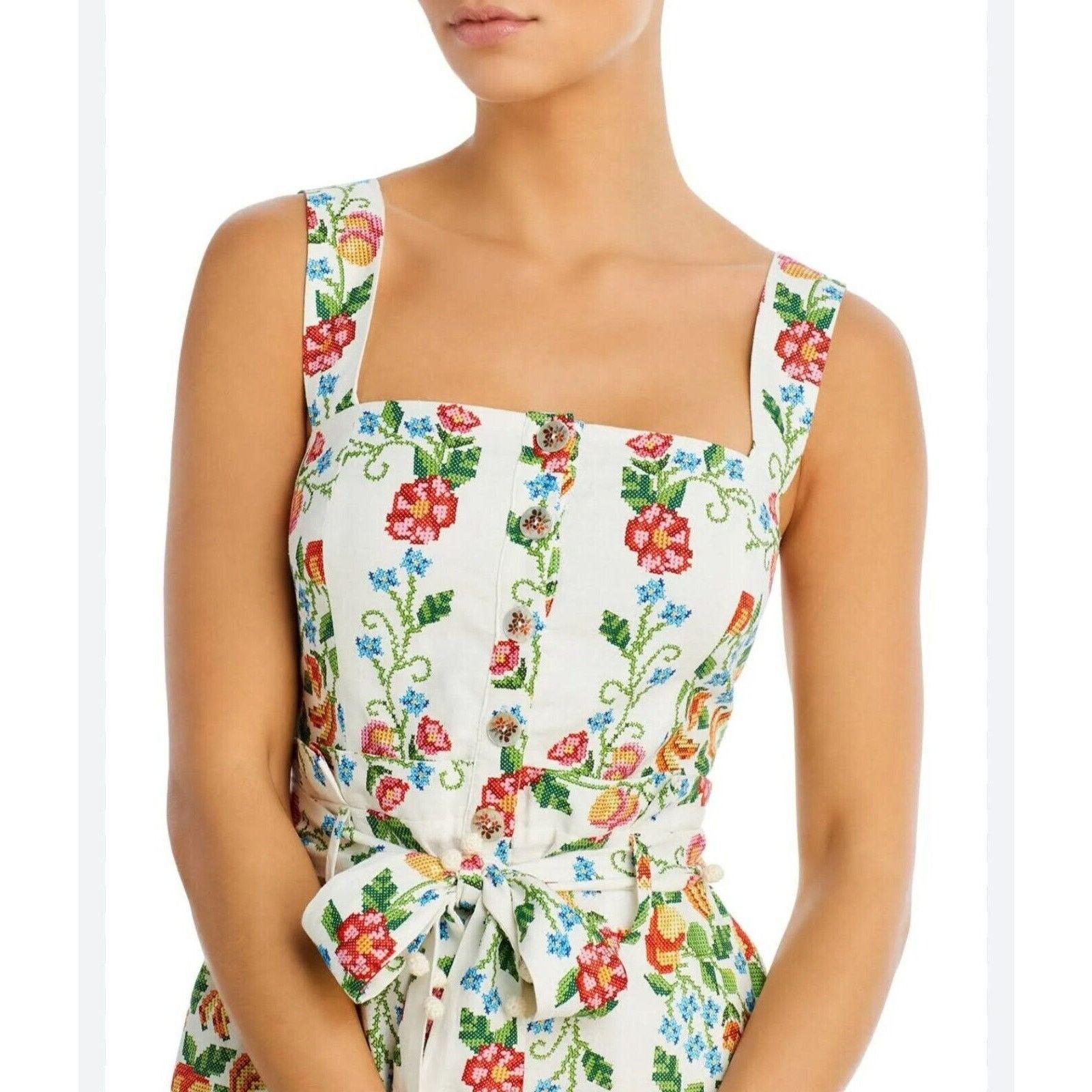 Farm Rio Farm Rio Floral Romance Linen Romper Size XS Size 28" / US 6 / IT 42 - 4 Thumbnail