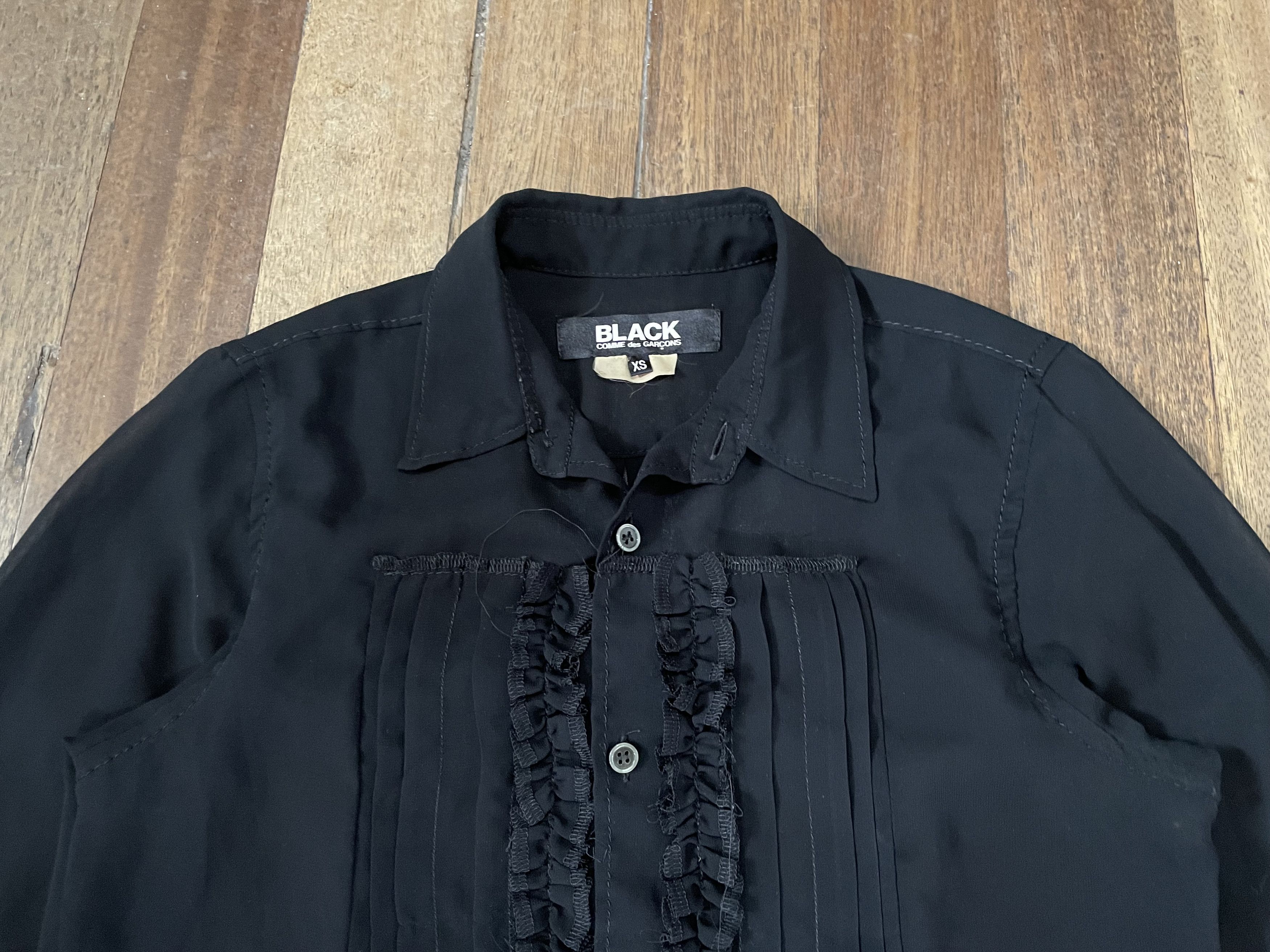 Comme des Garcons Black CDG - See Through Button Up Blouse - AD2011 Size XS / US 0-2 / IT 36-38 - 2 Thumbnail