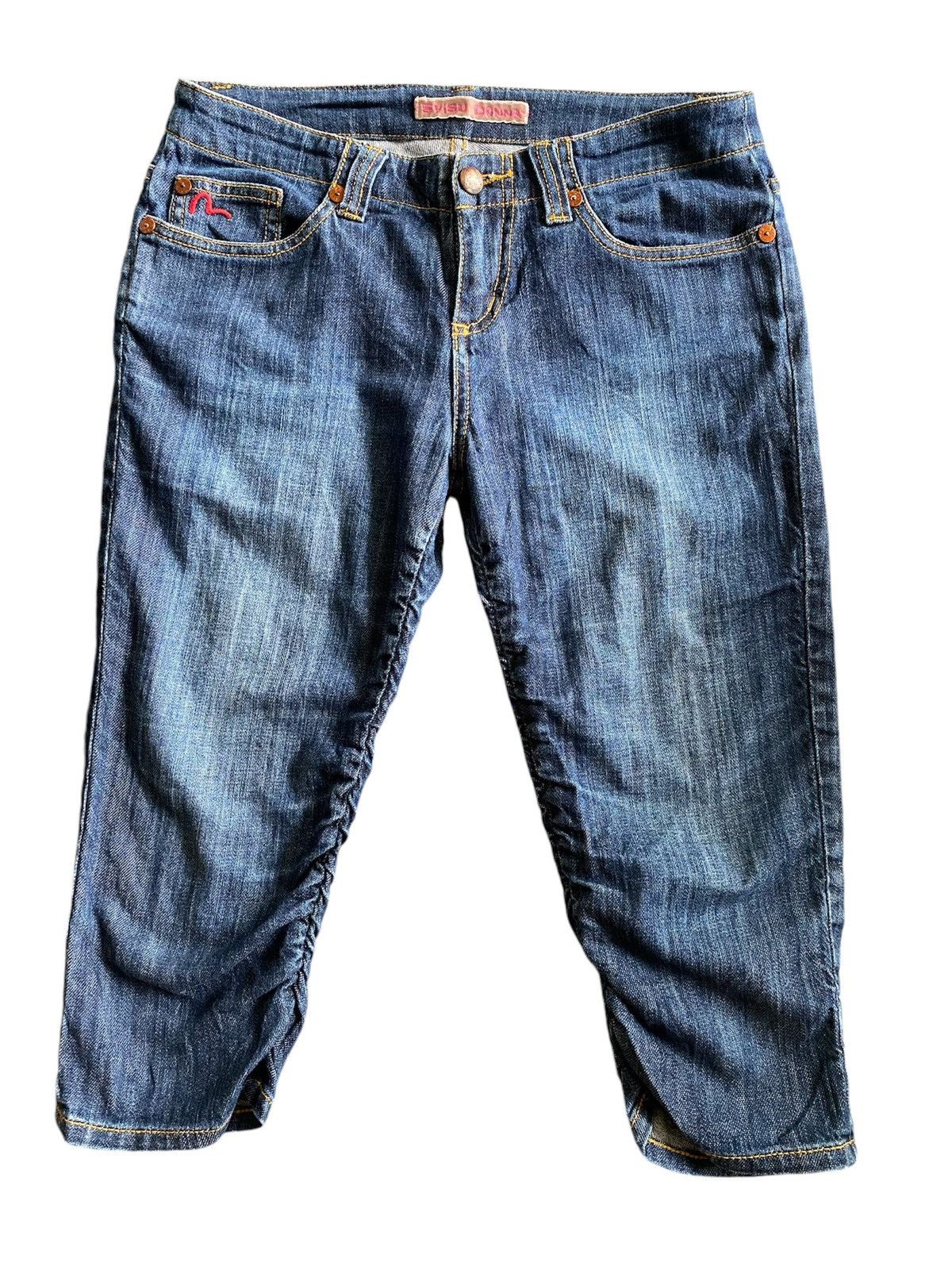Evisu × Japanese Brand × Vintage ⚡️ Vintage Evisu Donna Denim Half Jeans Women Size 25" / US 0 / IT 36 - 1 Thumbnail