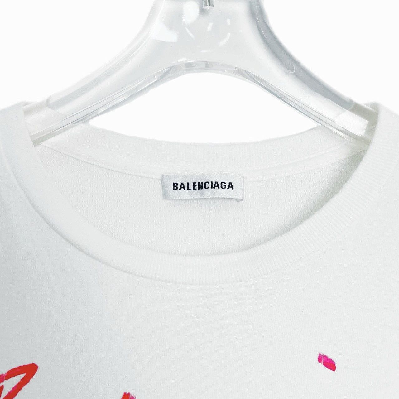 Balenciaga Balenciaga White Script Logo Short Sleeve T-shirt K26WX Size XS / US 0-2 / IT 36-38 - 4 Thumbnail