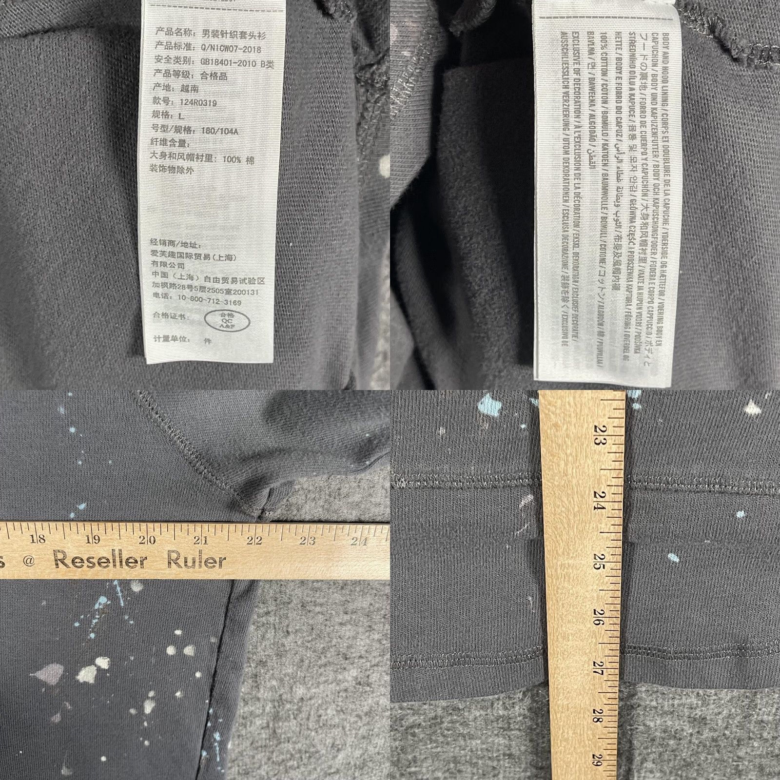 Abercrombie & Fitch Abercrombie & Fitch Hoodie Mens L Gray Paint Splatter Pullover Shirt Kangaroo Pocket 90s Skater Mens Size US L / EU 52-54 / 3 - 8 Thumbnail