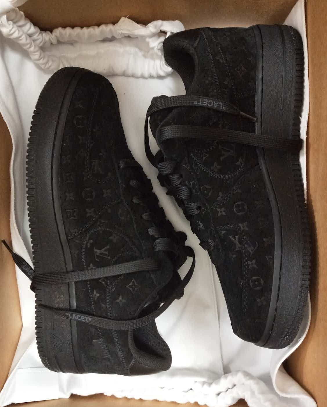 Pre-owned Louis Vuitton X Nike Lv Nike Velour Af1 Sneakers In Black