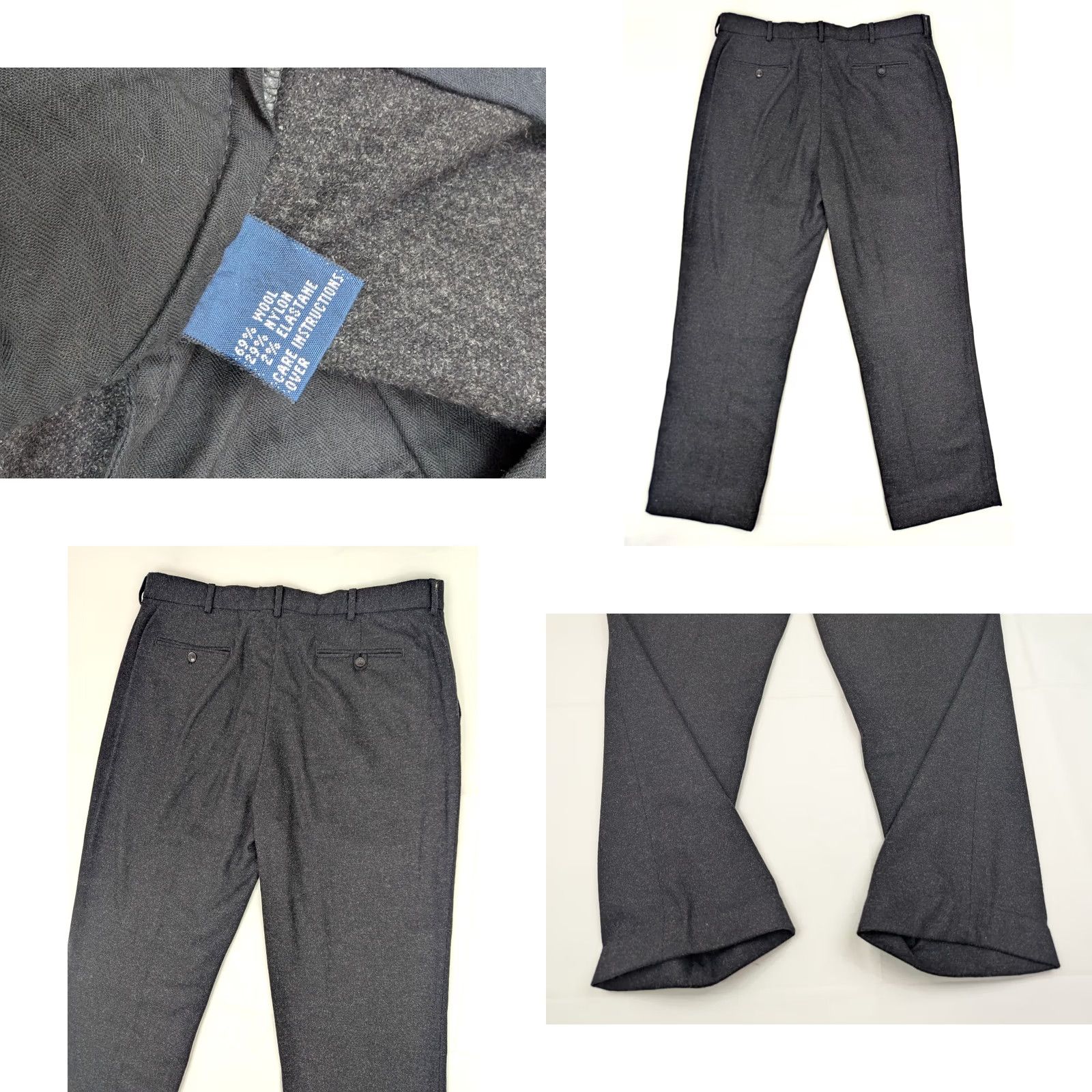 Polo Ralph Lauren VINTAGE Polo Ralph Lauren Wool Blend Dark Gray Heathered Pleated Pants 38L Men Wool Blend Dress Pants 90s Preppy Retro Wedding Classic Gray Mens Size US M / EU 48-50 / 2 - 8 Thumbnail