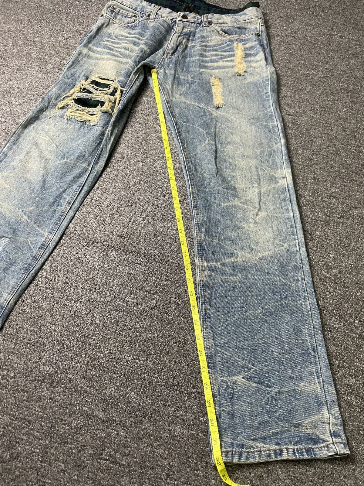 Vintage Japanese Brand Distressed Denim Ripped Jeans (67) Size US 32 / EU 48 - 9 Thumbnail