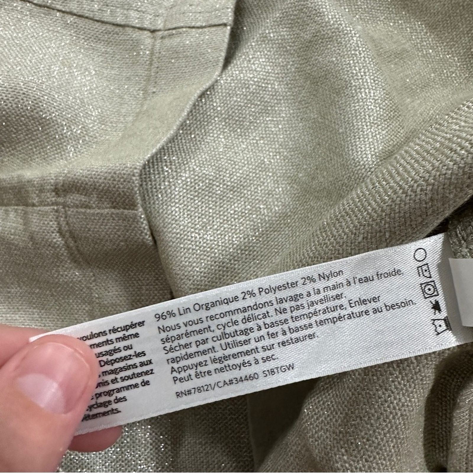 Eileen Fisher Eileen Fisher Twinkle Organic Linen Beige Metallic Dress Size XS / US 0-2 / IT 36-38 - 7 Thumbnail