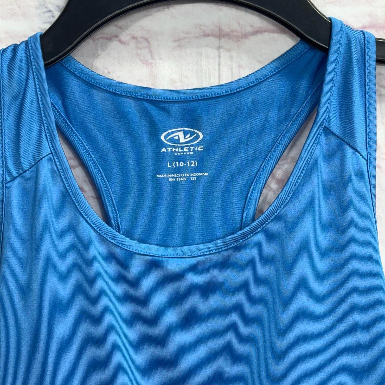 Athletic Works Athletic Works Girls Large (10/12) Blue Racerback Tank Top Size L / US 10 / IT 46 - 2 Thumbnail