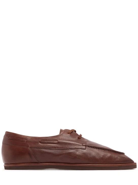 Auralee o1lsvrm0425 Soft Leather Boat Shoes in Brown Size US 8.5 / EU 41-42 - 1 Thumbnail