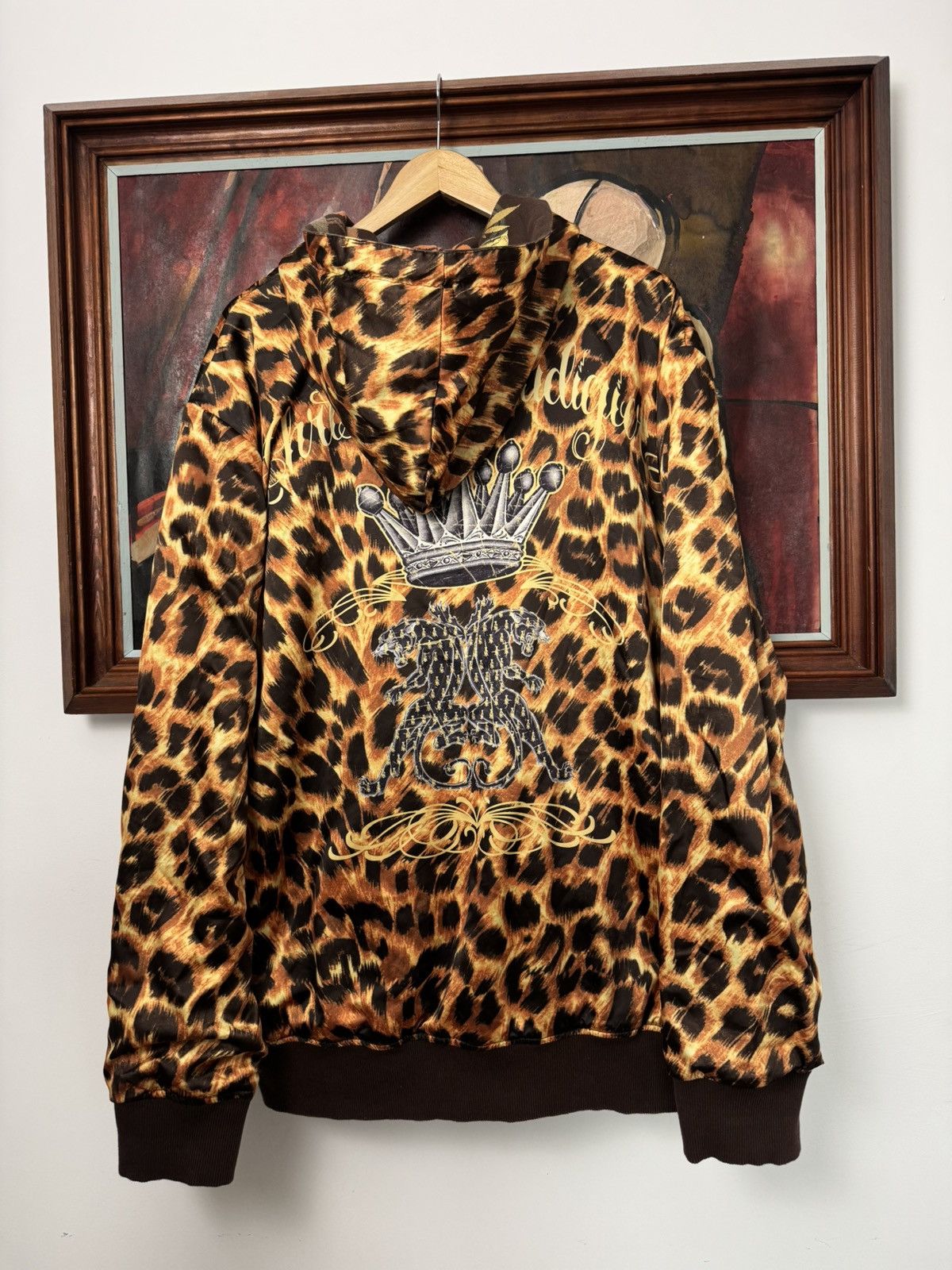 Ed Hardy Y2K ED HARDY CHRISTIAN AUDIGIER REVERSIBLE LEOPARD HOODIE Size US XXL / EU 58 / 5 - 6 Thumbnail