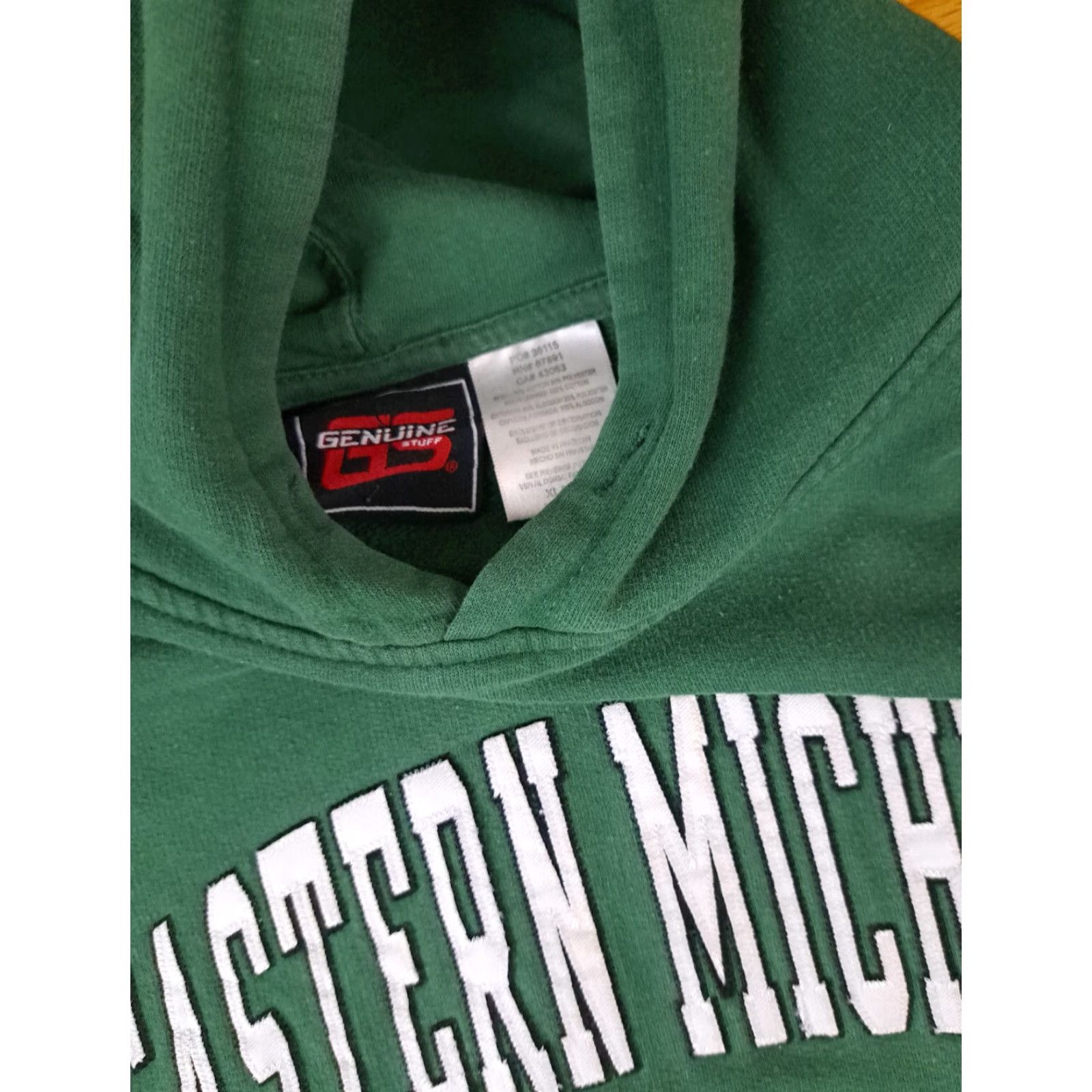 X-LARGE VINTAGE Eastern Michigan Eagles Sweatshirt Hooded Embroidered XL Green Unisex Adults 90s Sports Basketball Pullover Size US XL / EU 56 / 4 - 3 Thumbnail