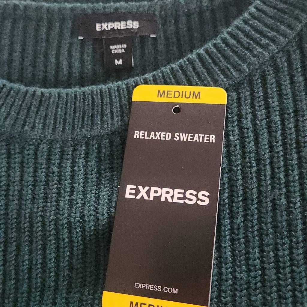 Express Express Women's Size Medium Forest Green Crew Neck Relaxed S Size M / US 6-8 / IT 42-44 - 6 Thumbnail