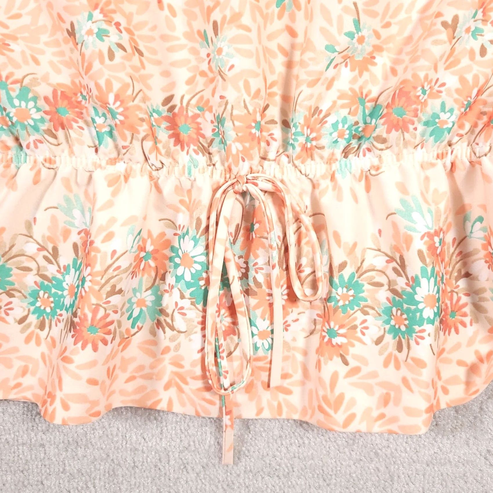 Vintage VINTAGE J. C. Penney Shirt Women's 8 Floral Stretch Elastic Cinched Waist V-Neck Blouse Size M / US 6-8 / IT 42-44 - 6 Thumbnail