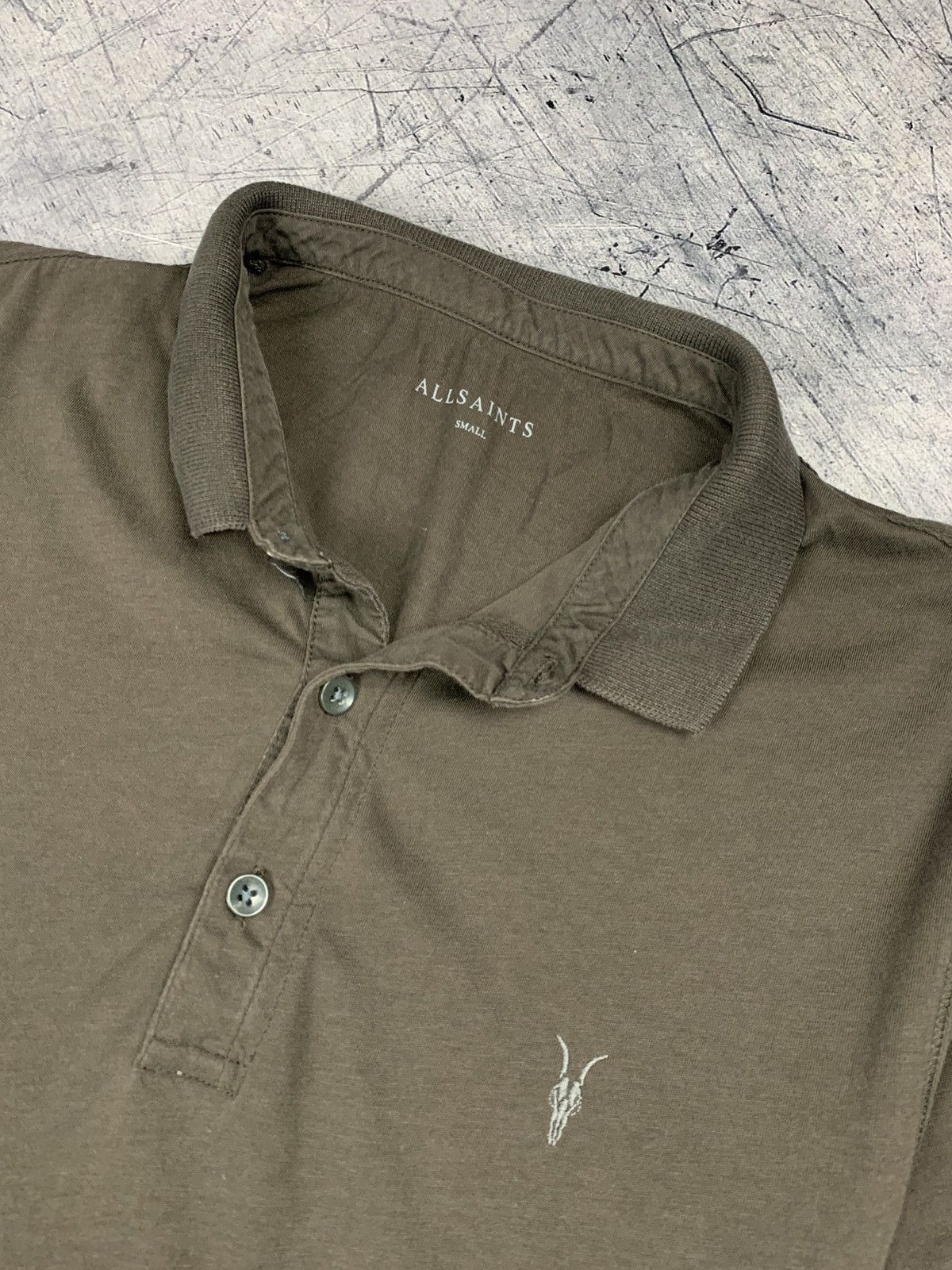 Allsaints Allsaints Brown Polo Shirt Buttons Embroidered Logo Size US S / EU 44-46 / 1 - 4 Thumbnail