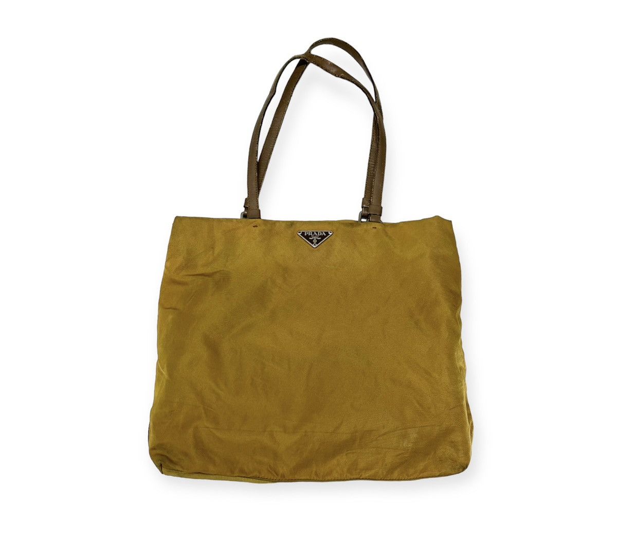 image of Authentic Prada 90's Nylon Tote Handcarry Bag in Brown, Women's