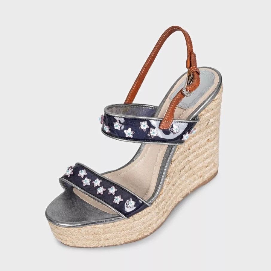 Dior Christian Dior Gray Leather Wedge Sandals Sz 39 Size US 8 / IT 38 - 3 Thumbnail