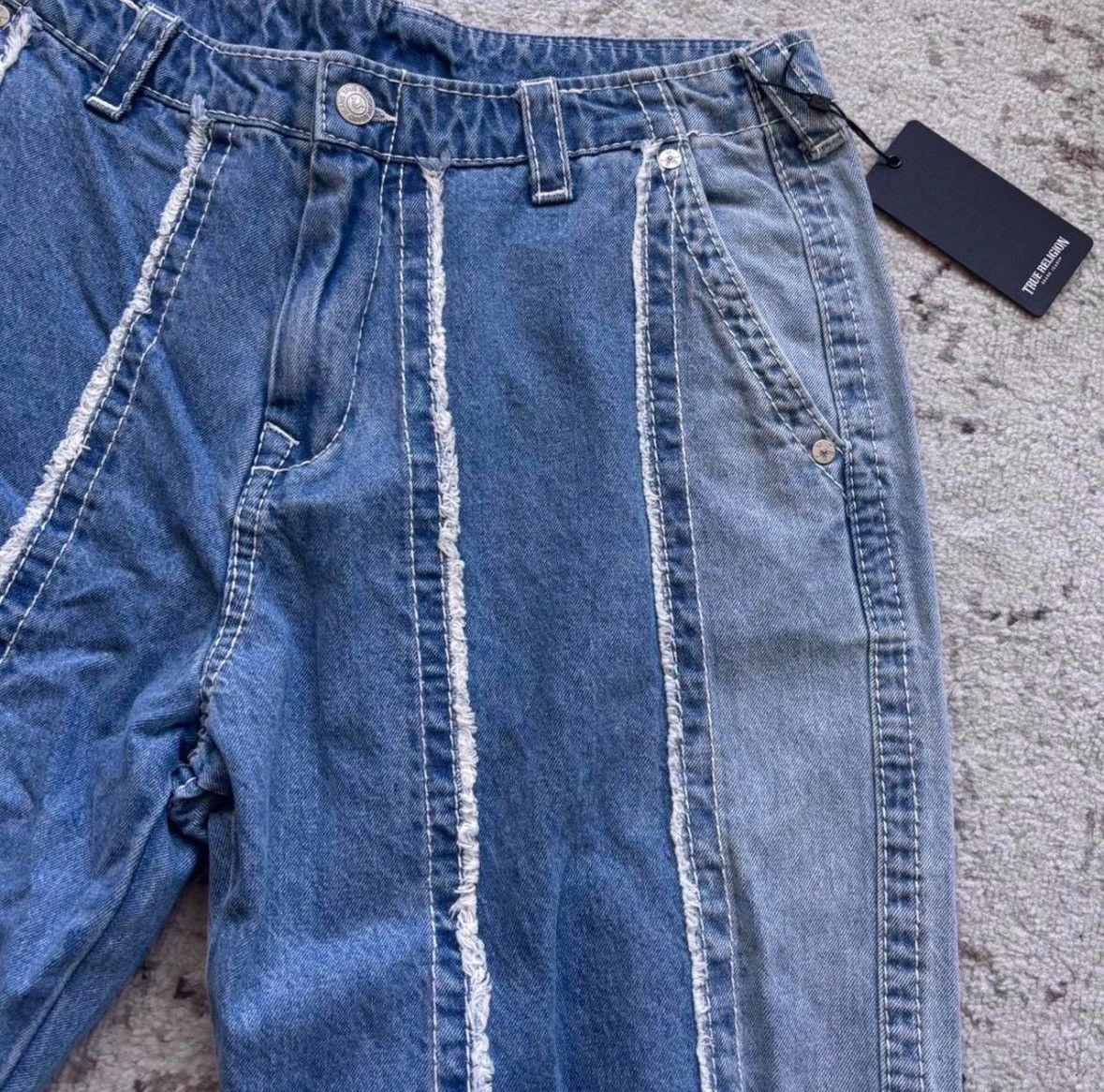 True Religion True Religion Frayed Baggy Jeans Size US 34 / EU 50 - 2 Thumbnail