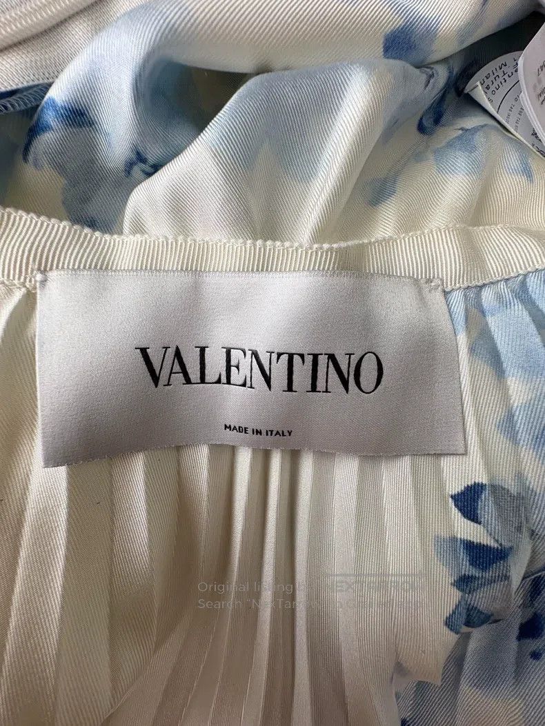 Valentino Valentino Blue and white blue and white porcelain streamer Size S / US 4 / IT 40 - 5 Thumbnail
