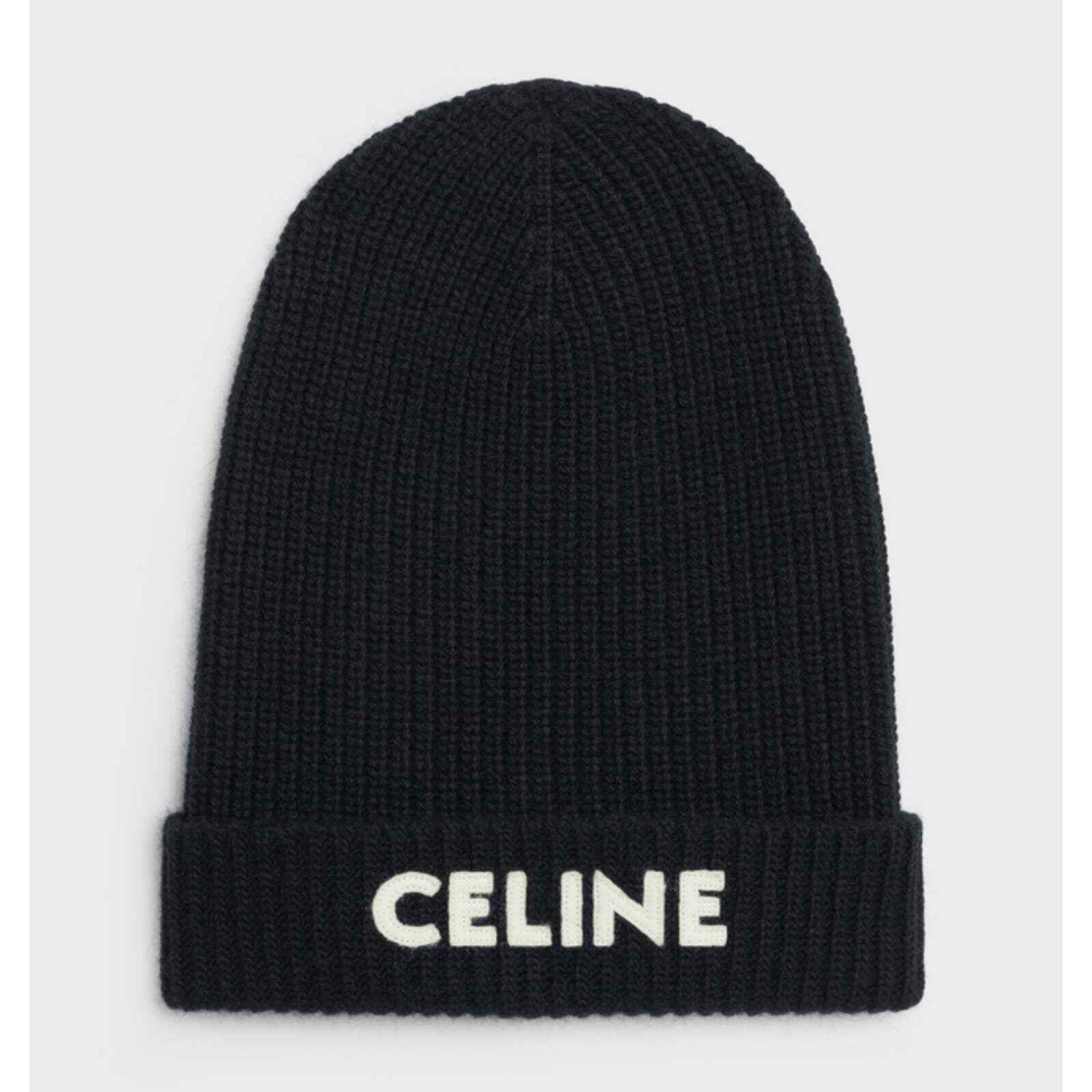 Celine Celine Paris Laine Knit Wool Embroidered Beanie Winter Hat Size ONE SIZE - 1 Thumbnail