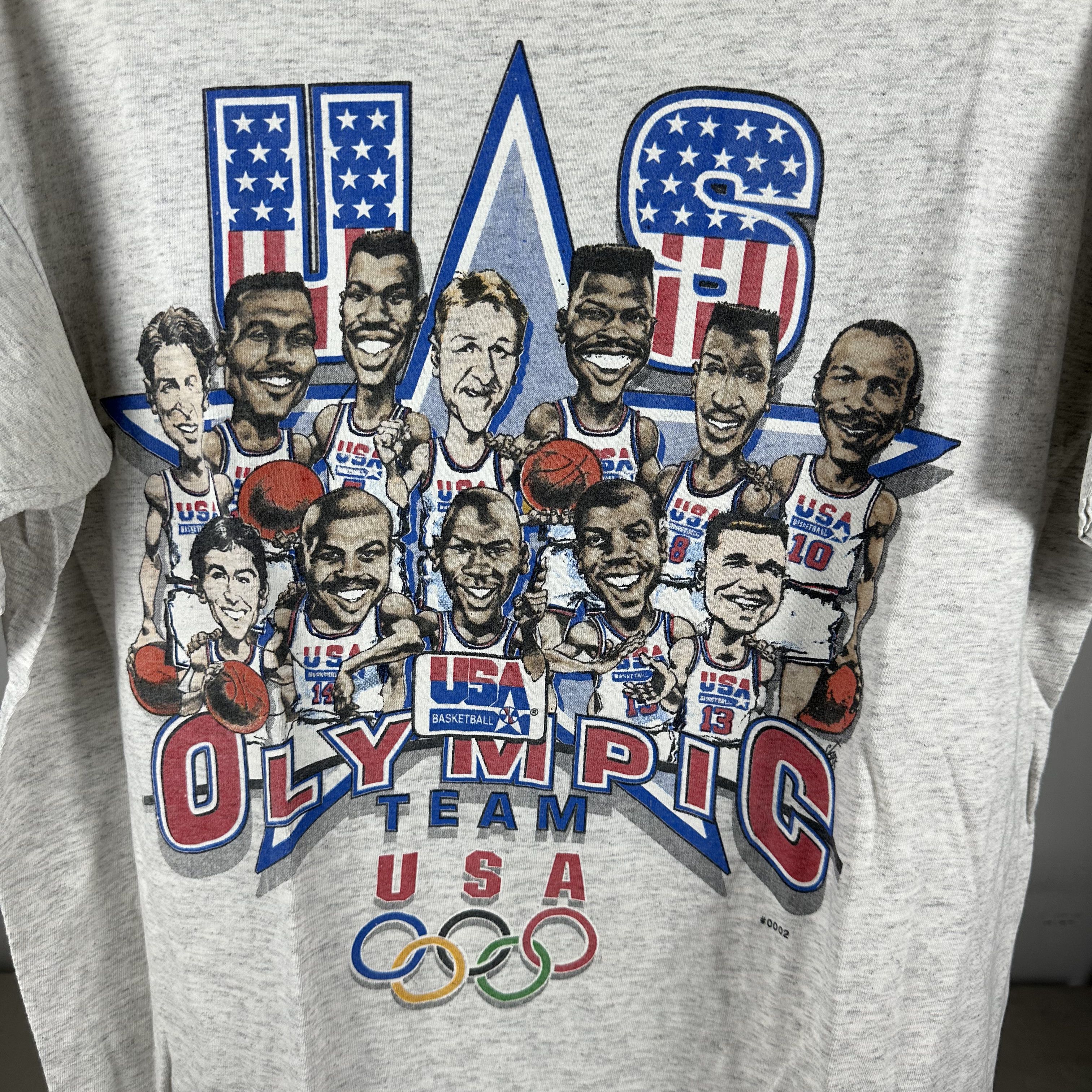 Vintage 1992 USA Basketball Olympics Dream Team Caricature Salem Tee Size US XL / EU 56 / 4 - 2 Thumbnail