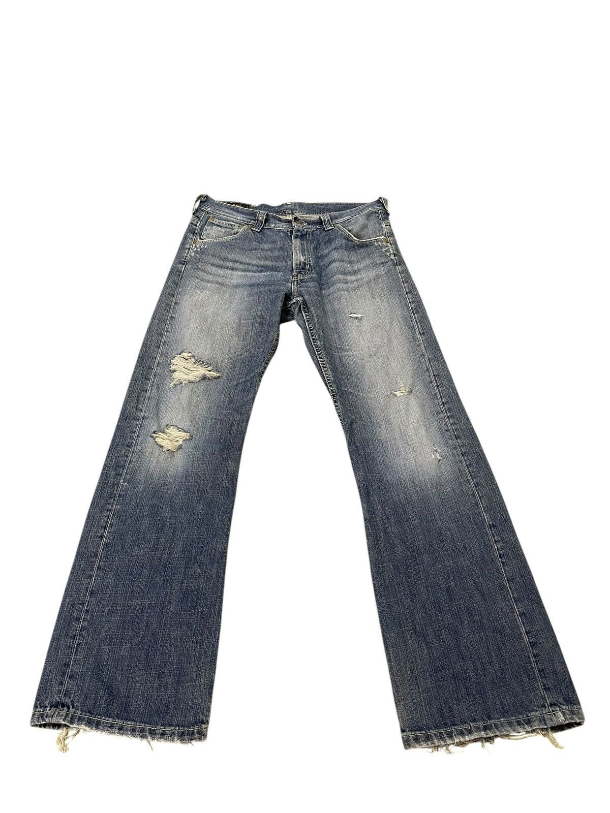 Lee Flare Jeans Lee Europe Faded Distress Boot Cut 2🟦3 Size US 33 - 2 Thumbnail