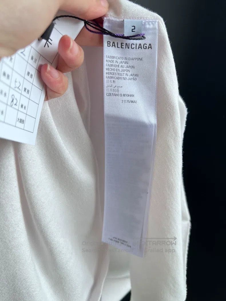 Balenciaga Balenciaga White 3B Frayed Edge Effect Short Sleeve Size US M / EU 48-50 / 2 - 6 Thumbnail