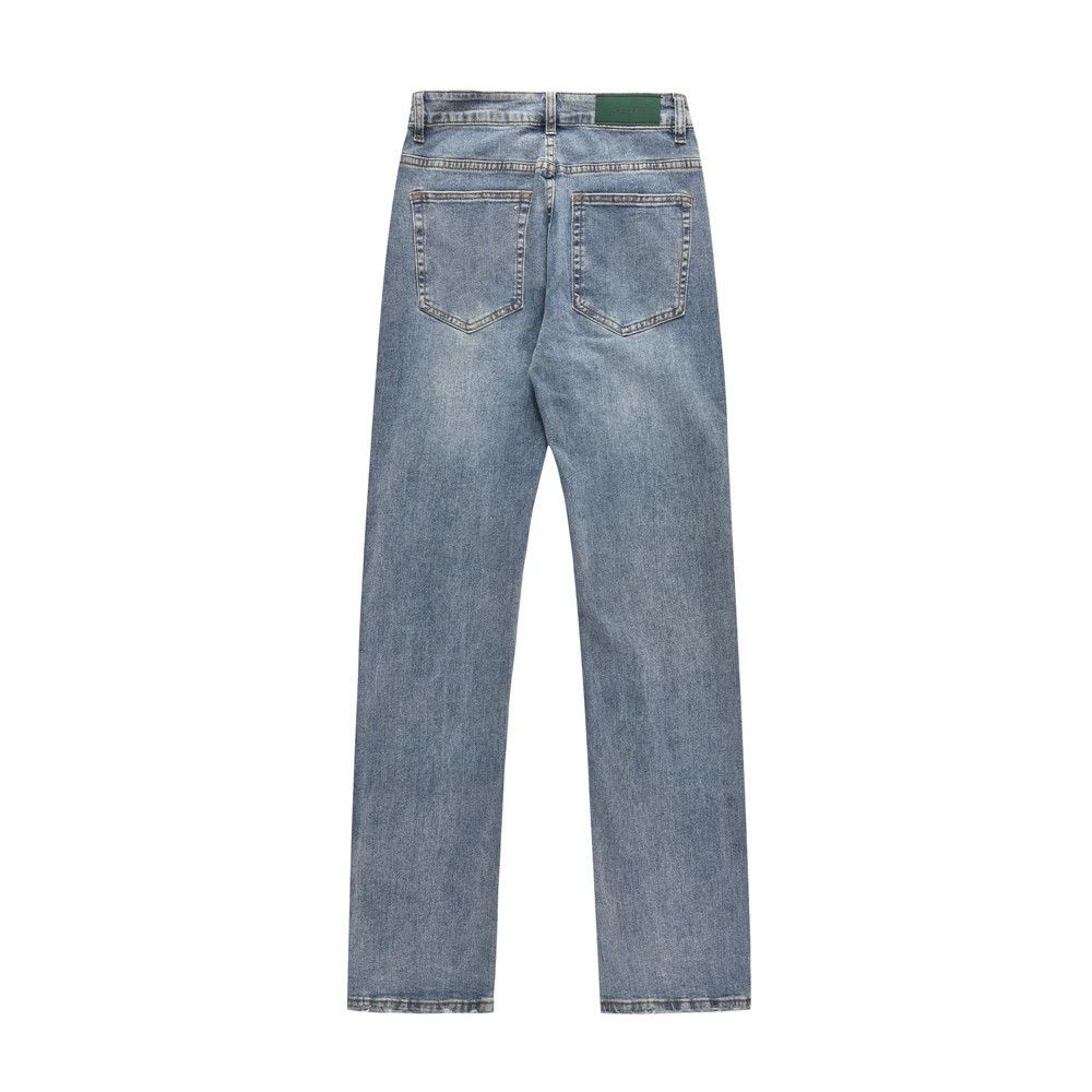 Jean Men's American retro washed denim straight trousers Size US 32 / EU 48 - 2 Thumbnail